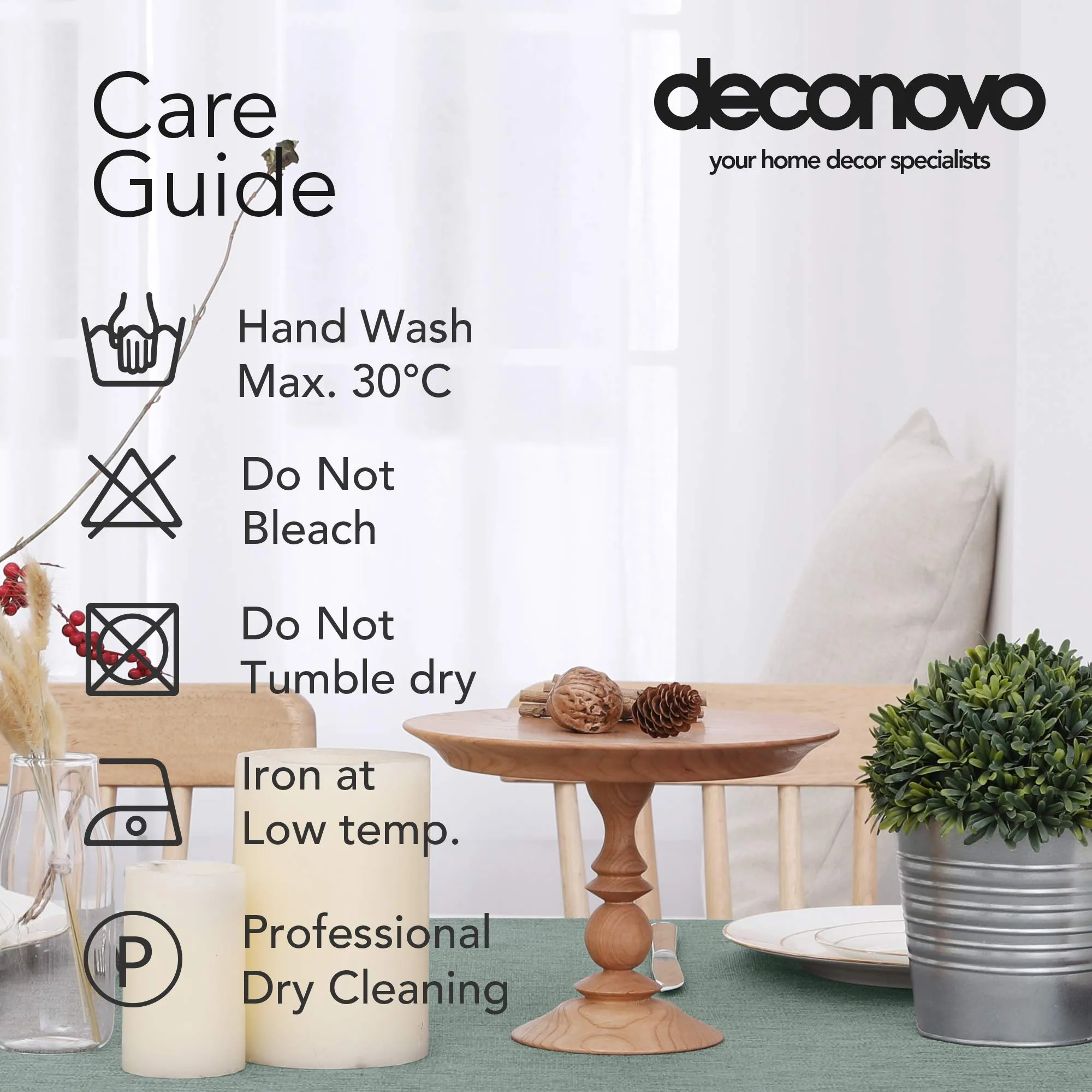 Deconovo Tovaglia Rettangolare in Finto Lino, 130x220 cm, Verde Menta - immagine 6