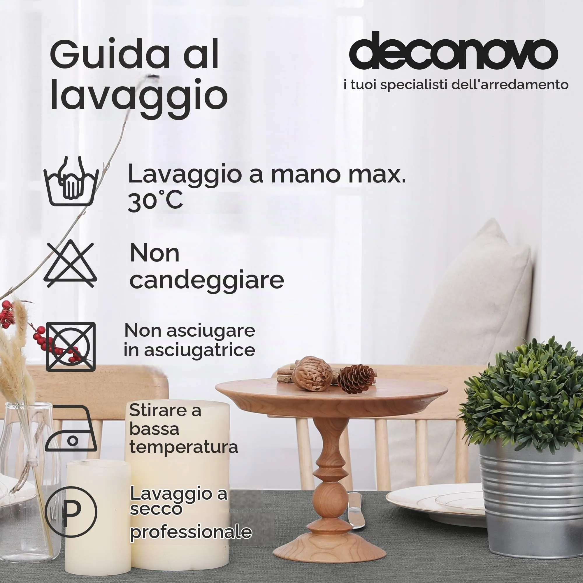 Deconovo Tovaglia Rettangolare Effetto Lino 130x200 cm, Grigio Scuro - immagine 6