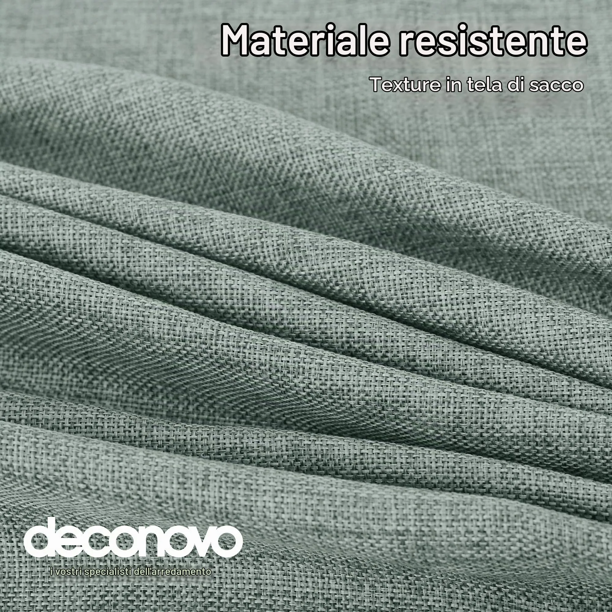 Deconovo Tovaglia Rettangolare in Finto Lino, 130x280 cm, Verde Menta - immagine 5