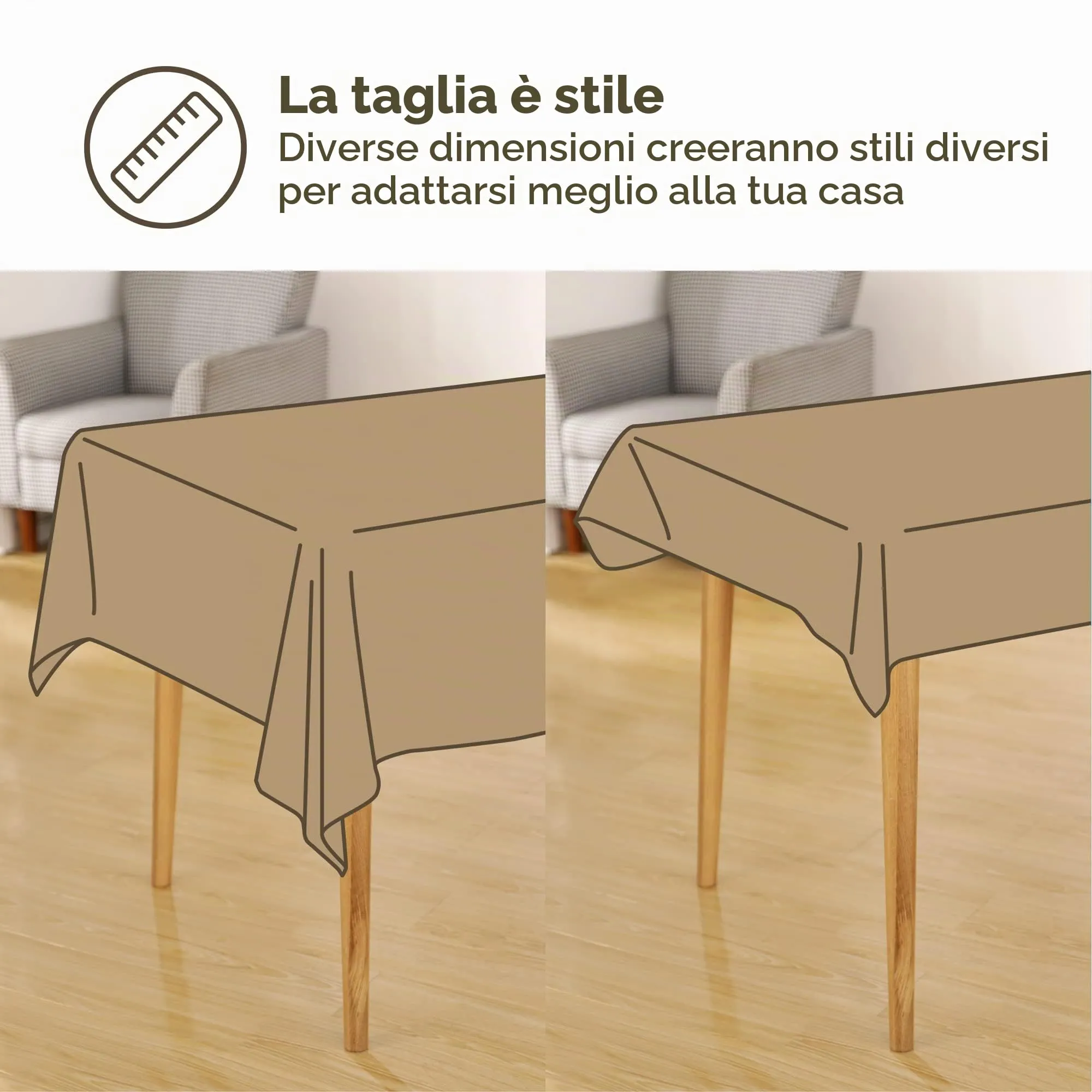 Deconovo Tovaglia Rettangolare Effetto Lino 130x130 cm Giallo Terroso - immagine 6