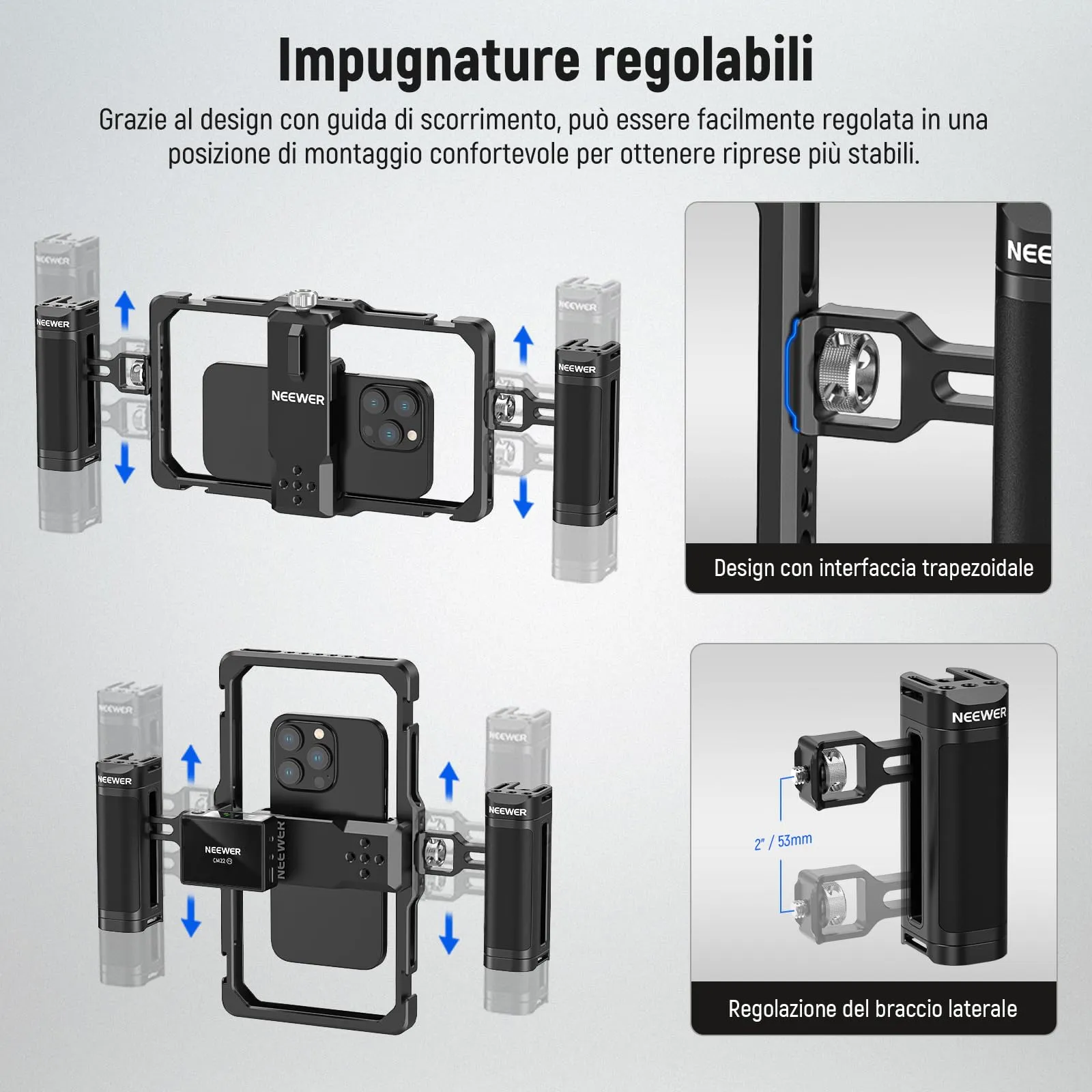 NEEWER Vlogging Kit per Telefono Stabilizzatore Video PA009 - immagine 3
