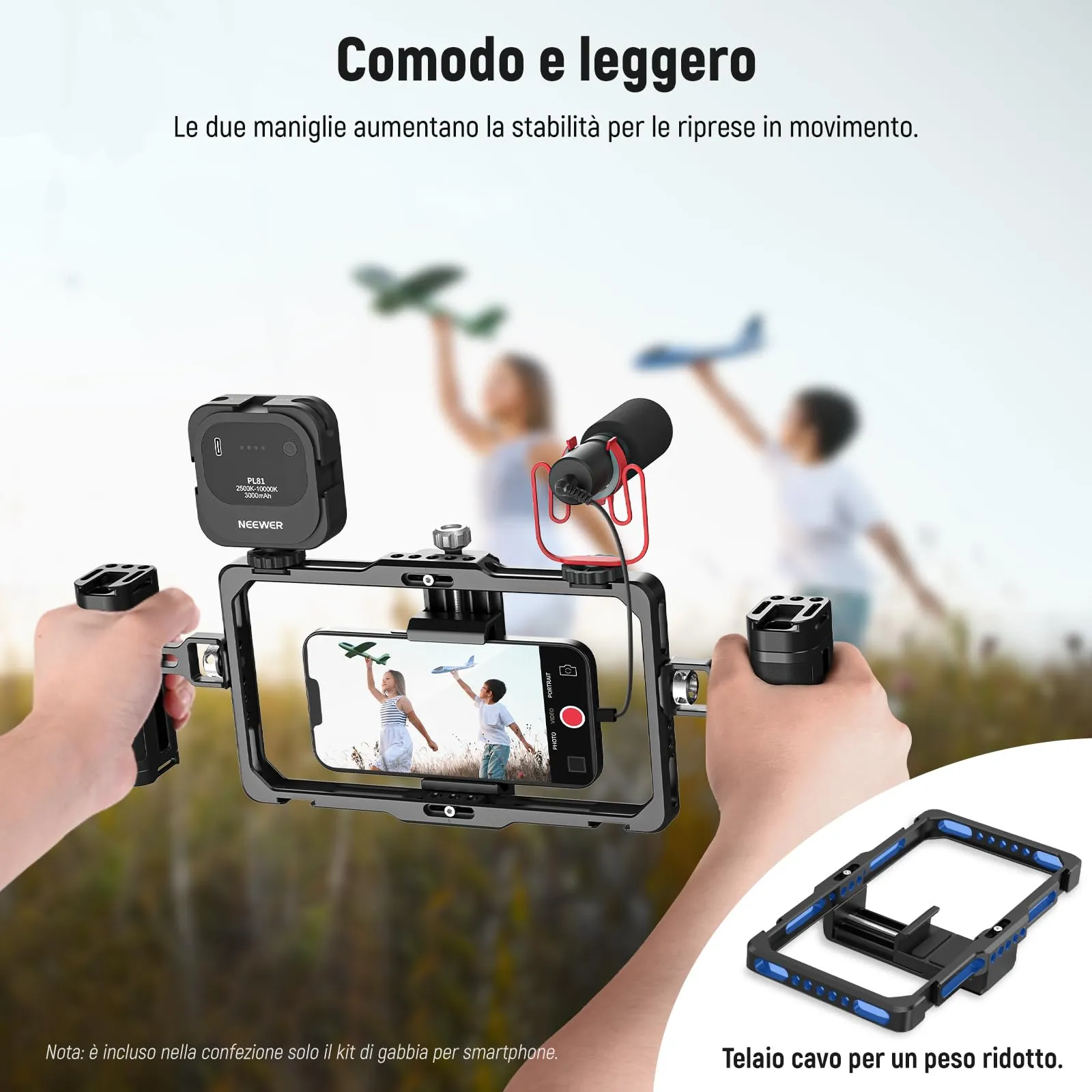 NEEWER Vlogging Kit per Telefono Stabilizzatore Video PA009 - immagine 5