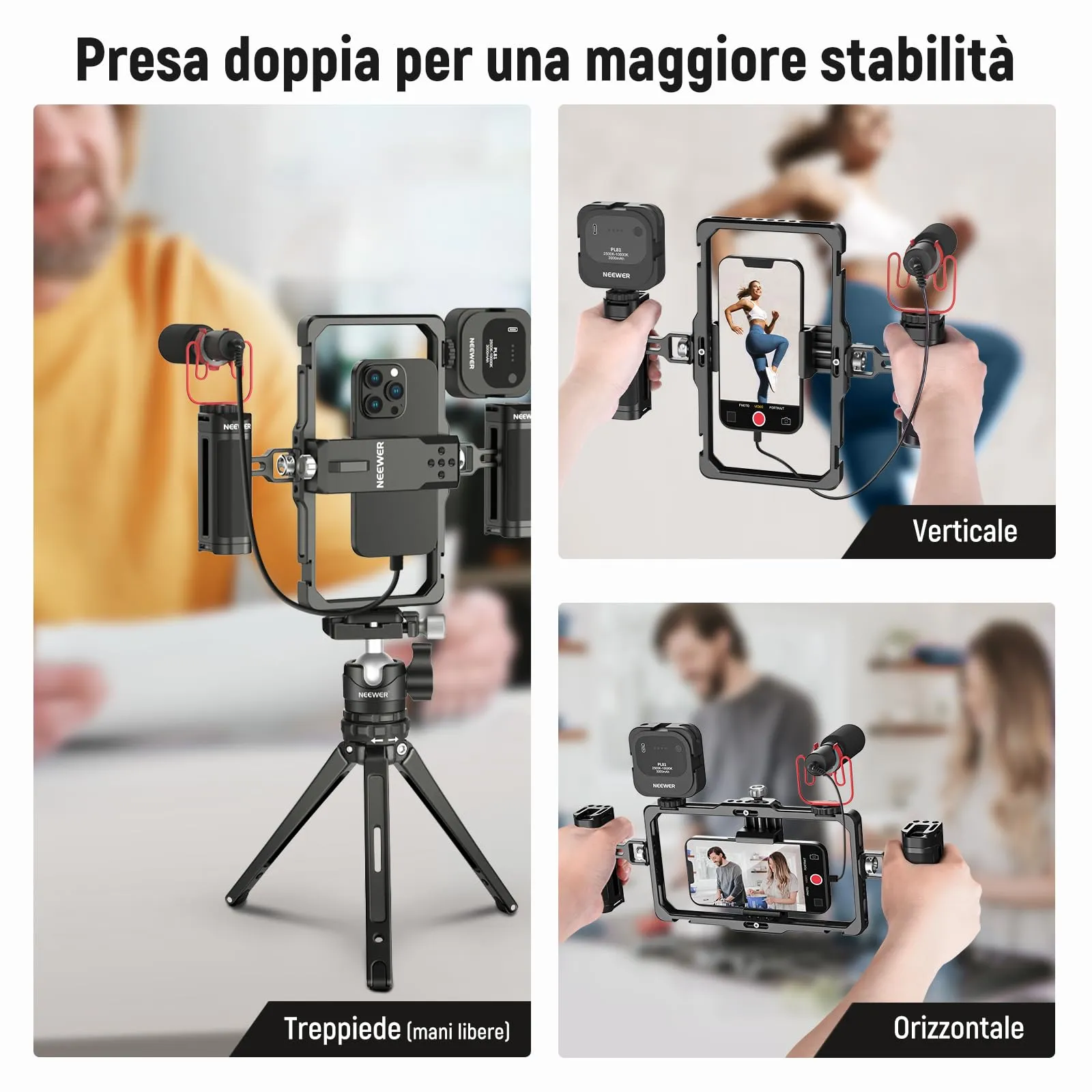 NEEWER Vlogging Kit per Telefono Stabilizzatore Video PA009 - immagine 7