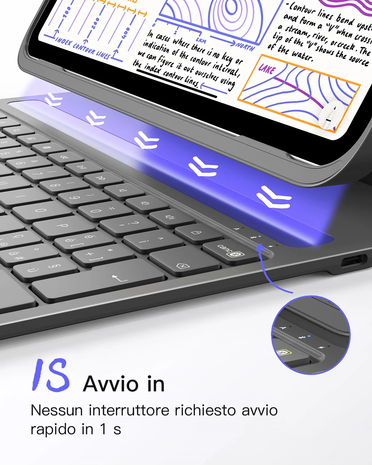 Inateck Custodia Tastiera per iPad A16/10a Gen, BK2007, Ultraleggera 427g - immagine 4