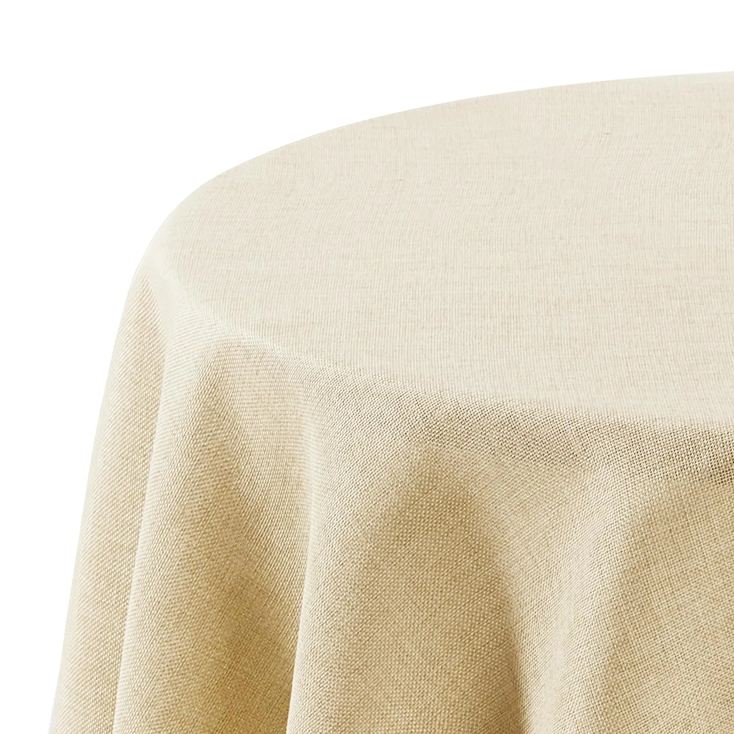 Deconovo Tovaglia Rotonda in Finto Lino 140 cm, Beige - immagine 1