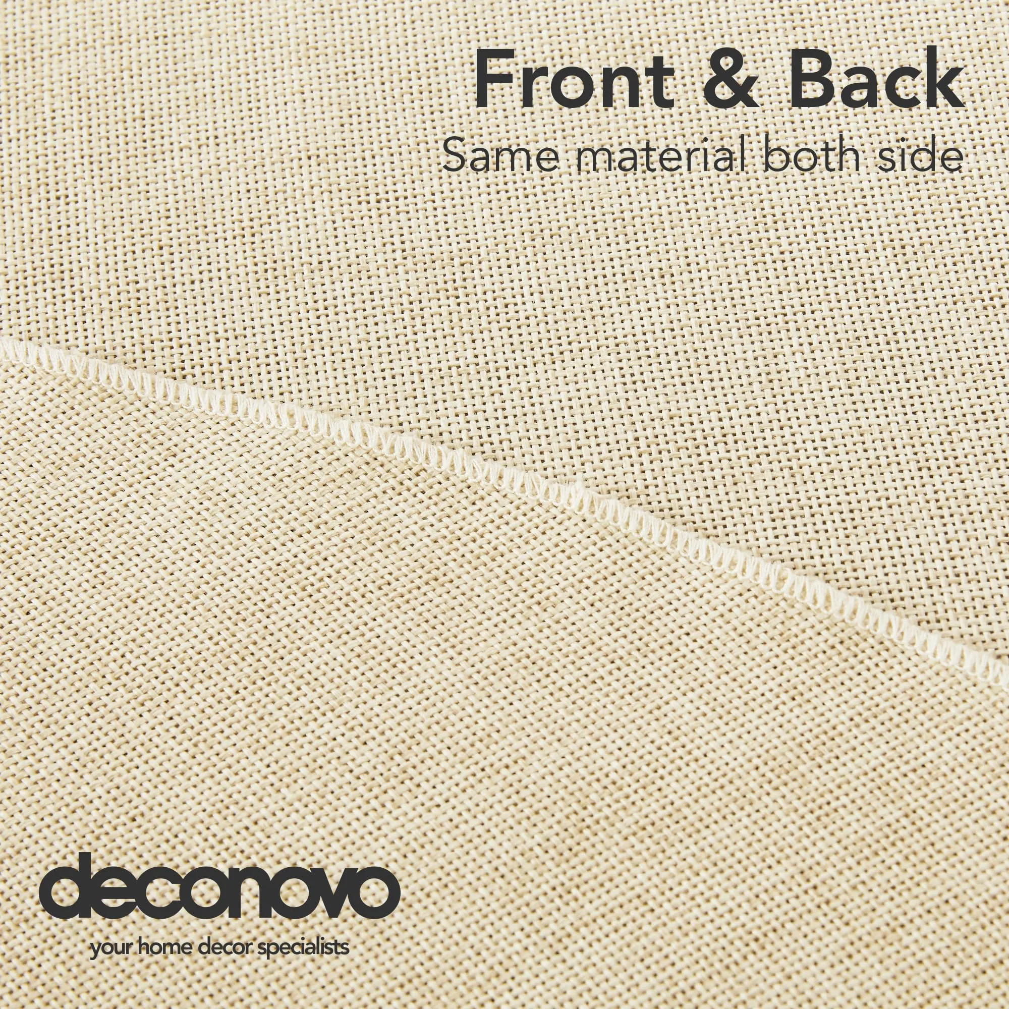 Deconovo Tovaglia Rotonda in Finto Lino 140 cm, Beige - immagine 5