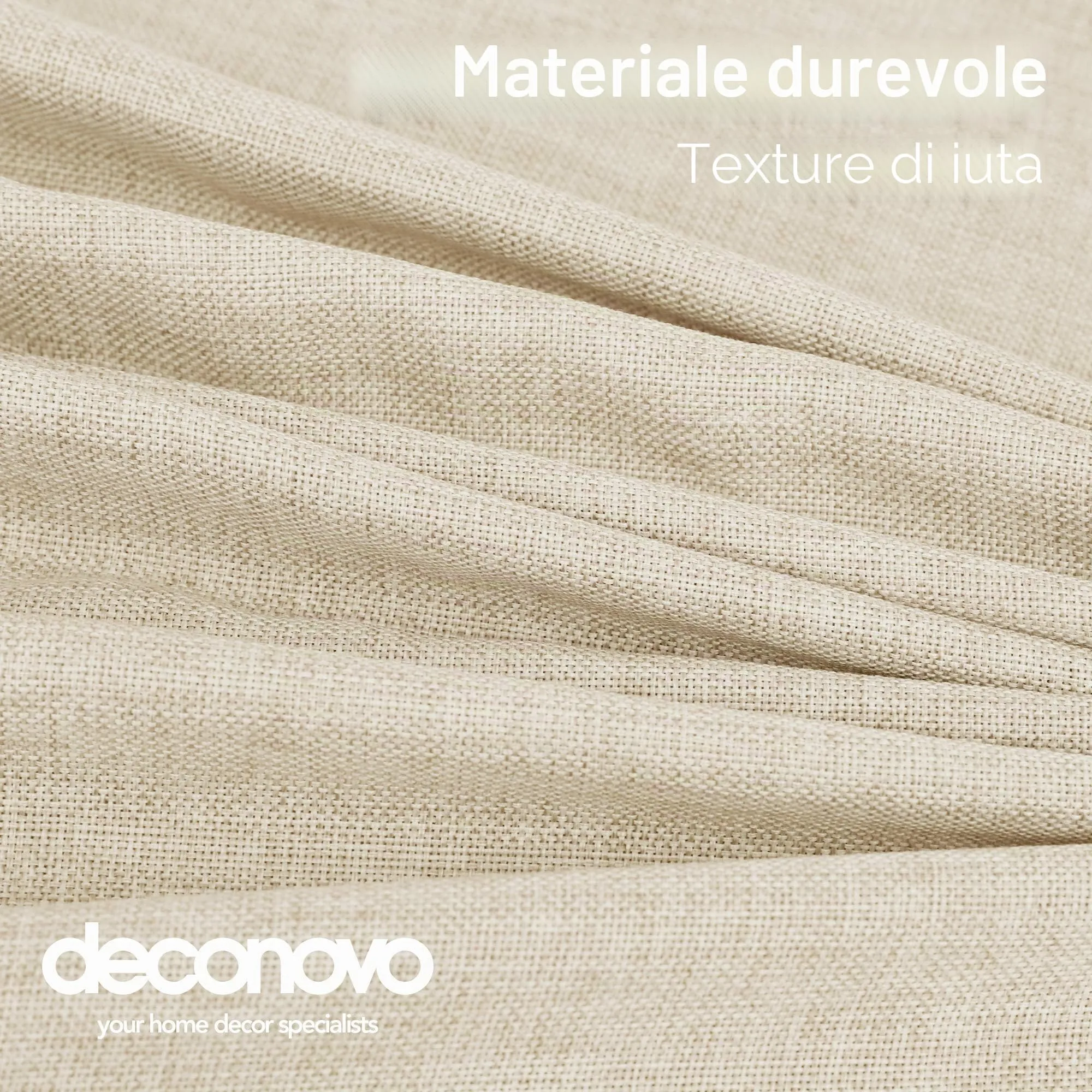 Deconovo Tovaglia Rotonda in Finto Lino 140 cm, Beige - immagine 6