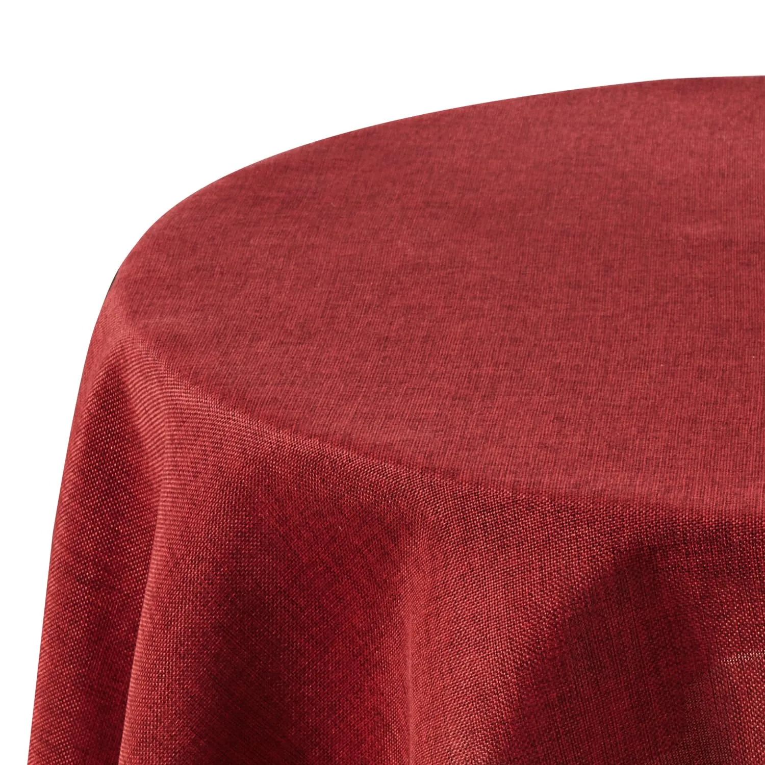 Deconovo Tovaglia Rotonda Effetto Lino, 140 cm, Rosso - immagine 1