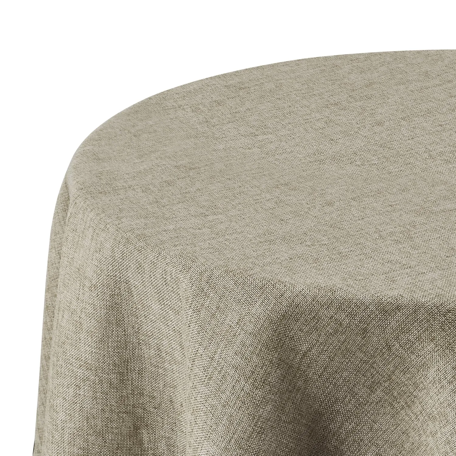 Deconovo Tovaglia Rotonda in Finto Lino 140 cm, Lino Chiaro - immagine 1