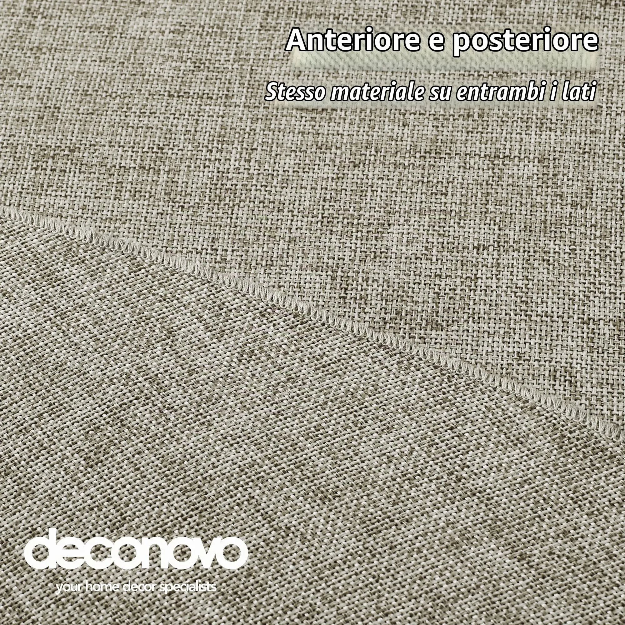 Deconovo Tovaglia Rotonda in Finto Lino 140 cm, Lino Chiaro - immagine 5