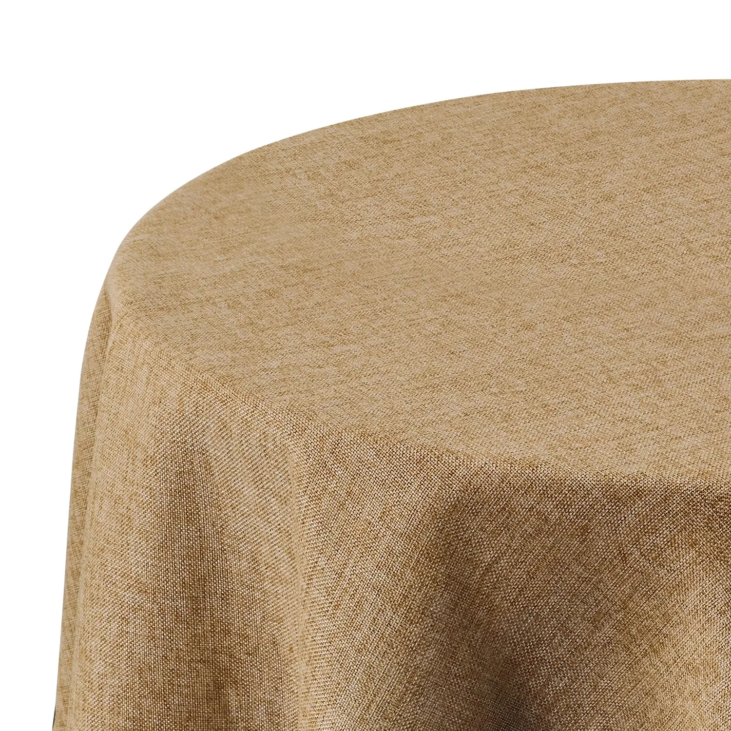 Deconovo Tovaglia Rotonda in Finto Lino, 140 cm, Marrone Ocra - immagine 1