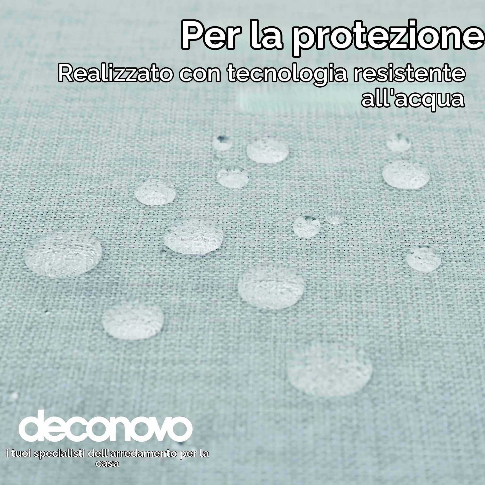 Deconovo Tovaglia Rotonda in Finto Lino, 140 cm, Blu Cielo - immagine 4