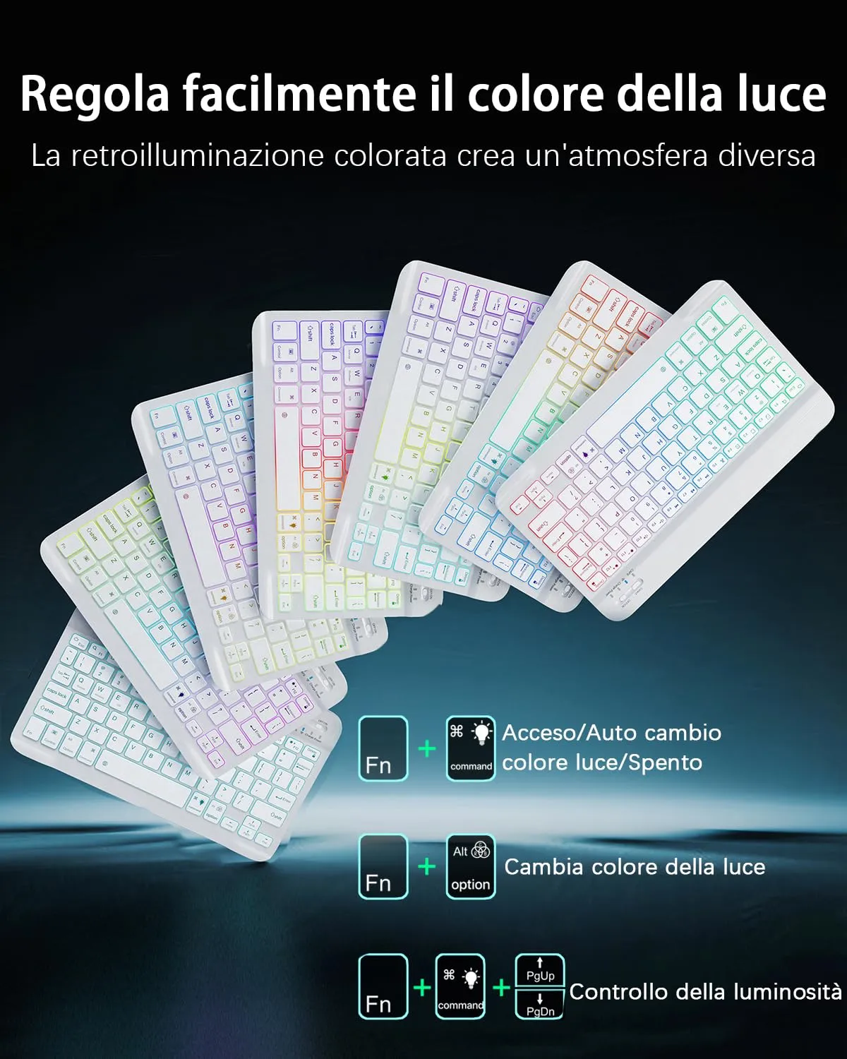 MicroTunk Tastiera Retroilluminata e Mouse Bluetooth Case per iPad Air 11 (M4 2026 / M3 2025 / M2 2024) e iPad Air 5 (2022) / Air 4 (2020) 10.9 Pollici, Layout Italiano QWERTY - immagine 3