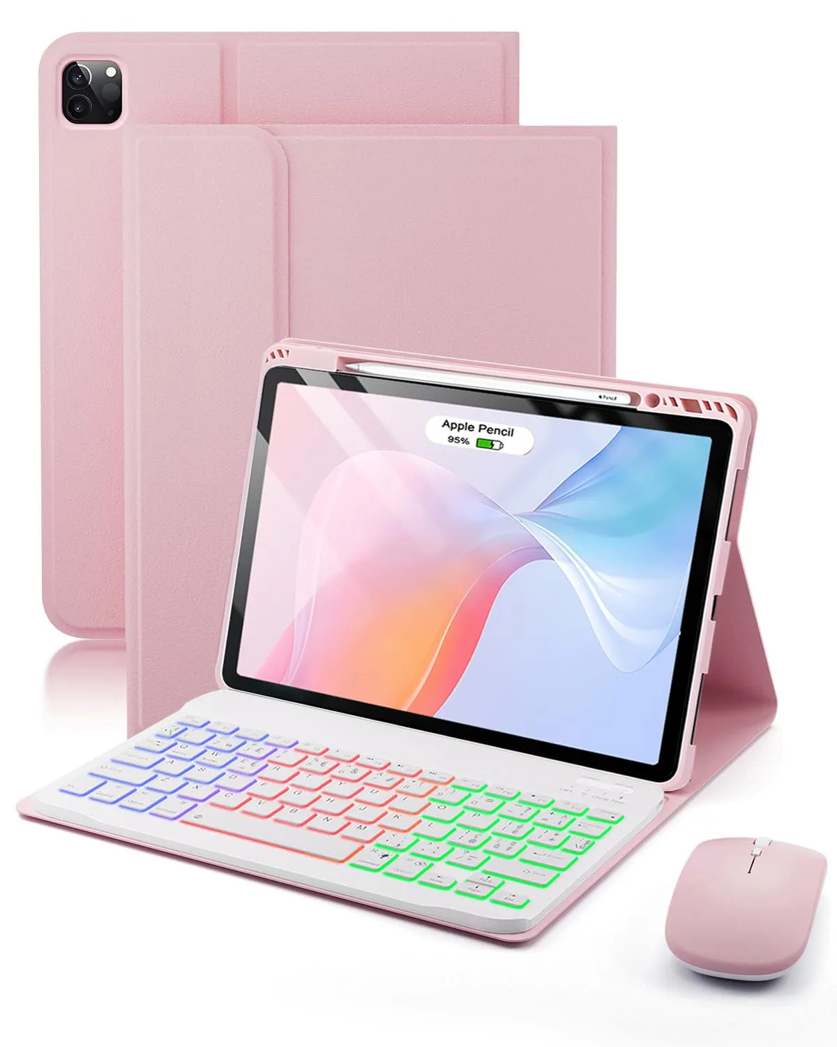 MicroTunk Keyboard Case with Wireless Bluetooth Backlit Italian QWERTY Keyboard and Mouse for iPad Air 13 (M4 2026/M3 2025/M2 2024) and iPad Pro 12.9 (6th/5th/4th/3rd Gen) - immagine 1