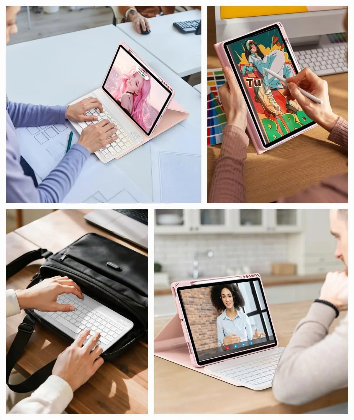 MicroTunk Keyboard Case with Wireless Bluetooth Backlit Italian QWERTY Keyboard and Mouse for iPad Air 13 (M4 2026/M3 2025/M2 2024) and iPad Pro 12.9 (6th/5th/4th/3rd Gen) - immagine 9