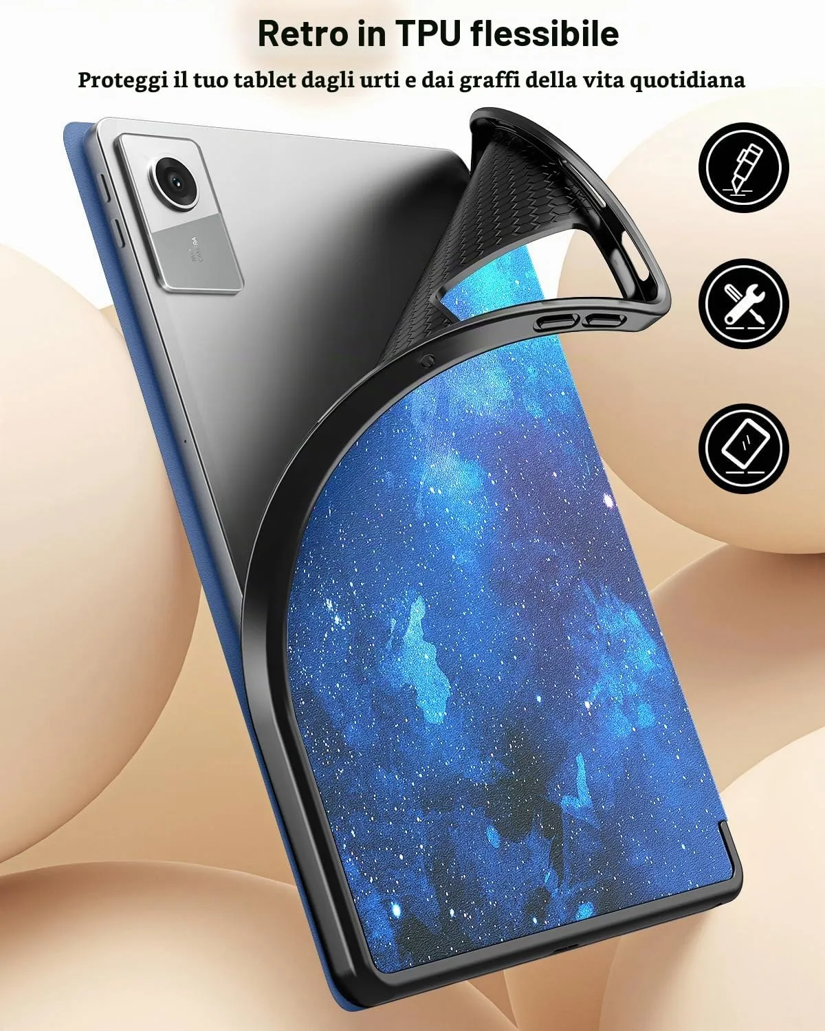 TiMOVO Cover per Lenovo Idea Tab 11 Pollici 2025 TB-336ZU/336FU, Cielo Stellato Blu - immagine 5