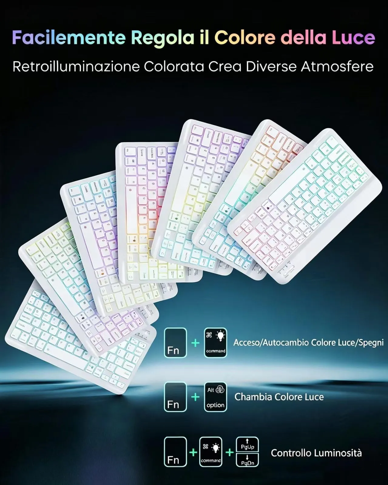 MicroTunk Keyboard Case with Backlit Keyboard and Mouse for iPad 11th Generation (2025) 11" and iPad 10th Generation (2022) 10.9", Italian QWERTY, Purple - immagine 2