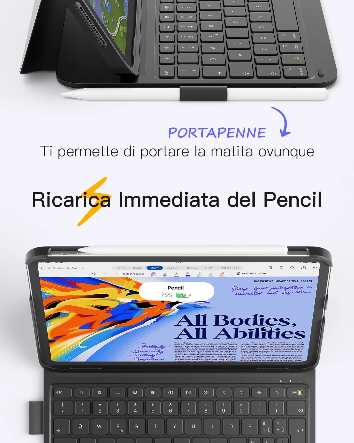 Inateck Custodia Tastiera per iPad A16/10a Gen, 427g - immagine 6