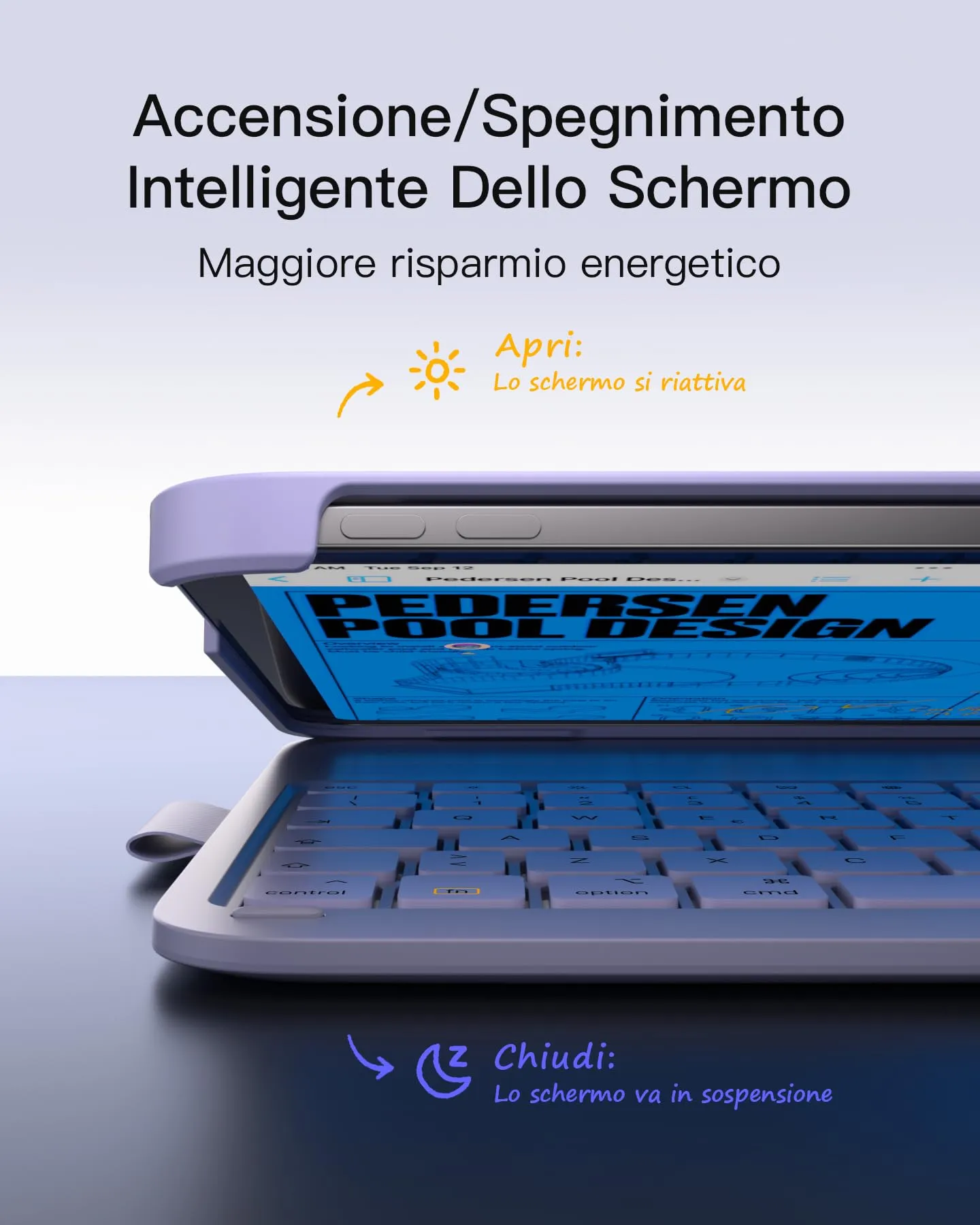 Inateck Custodia Tastiera per iPad A16, iPad 10a Gen, iPad Air 11" e iPad Pro 11" - immagine 5