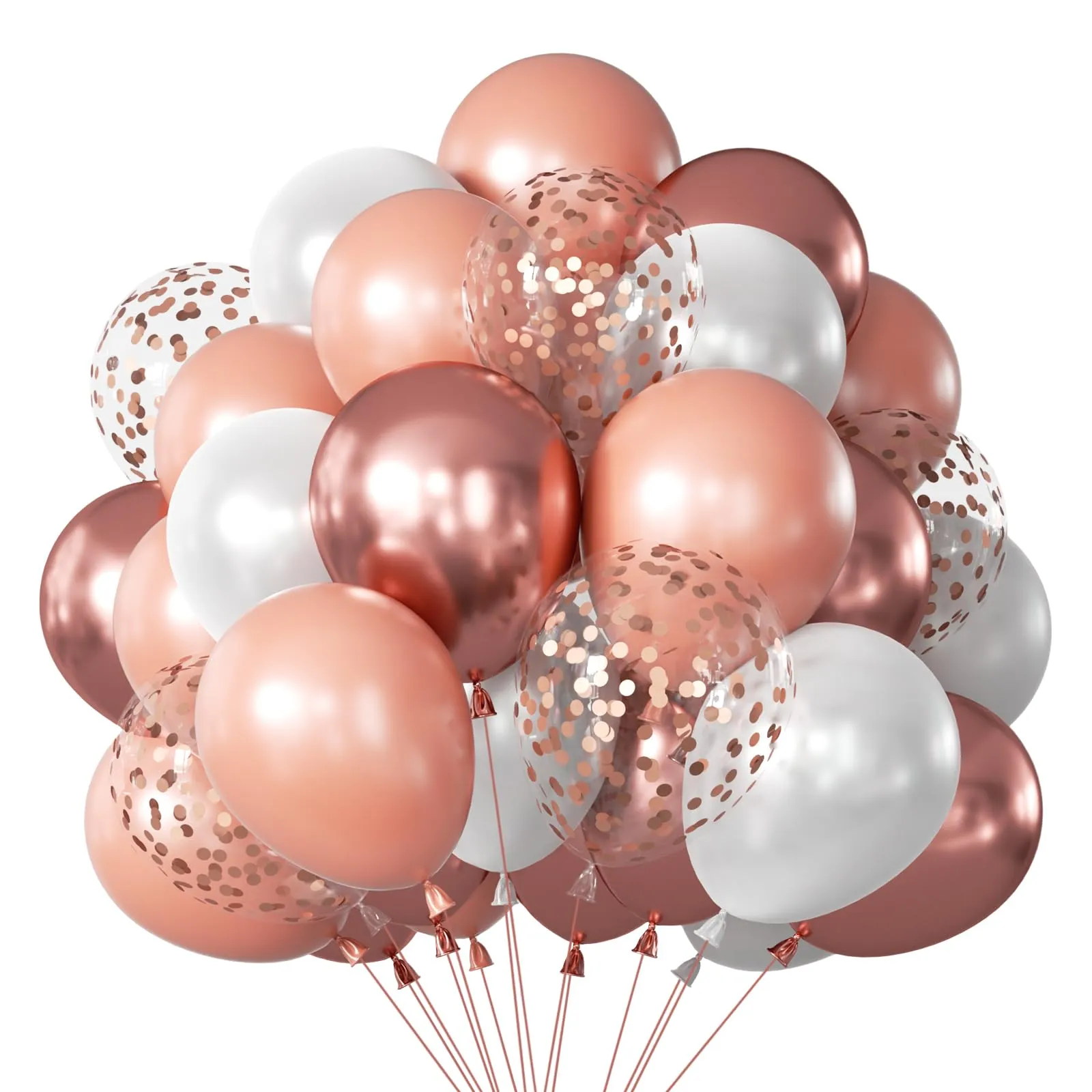 Netnology Palloncini Rosa Gold e Bianchi, 68 Pezzi, 12 Pollici - immagine 1