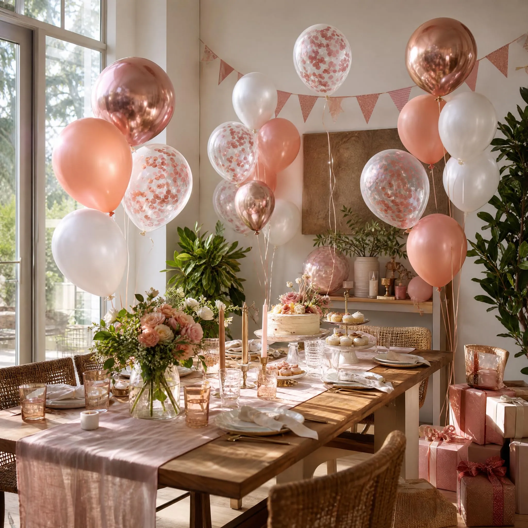 Netnology Palloncini Rosa Gold e Bianchi, 68 Pezzi, 12 Pollici - immagine 5