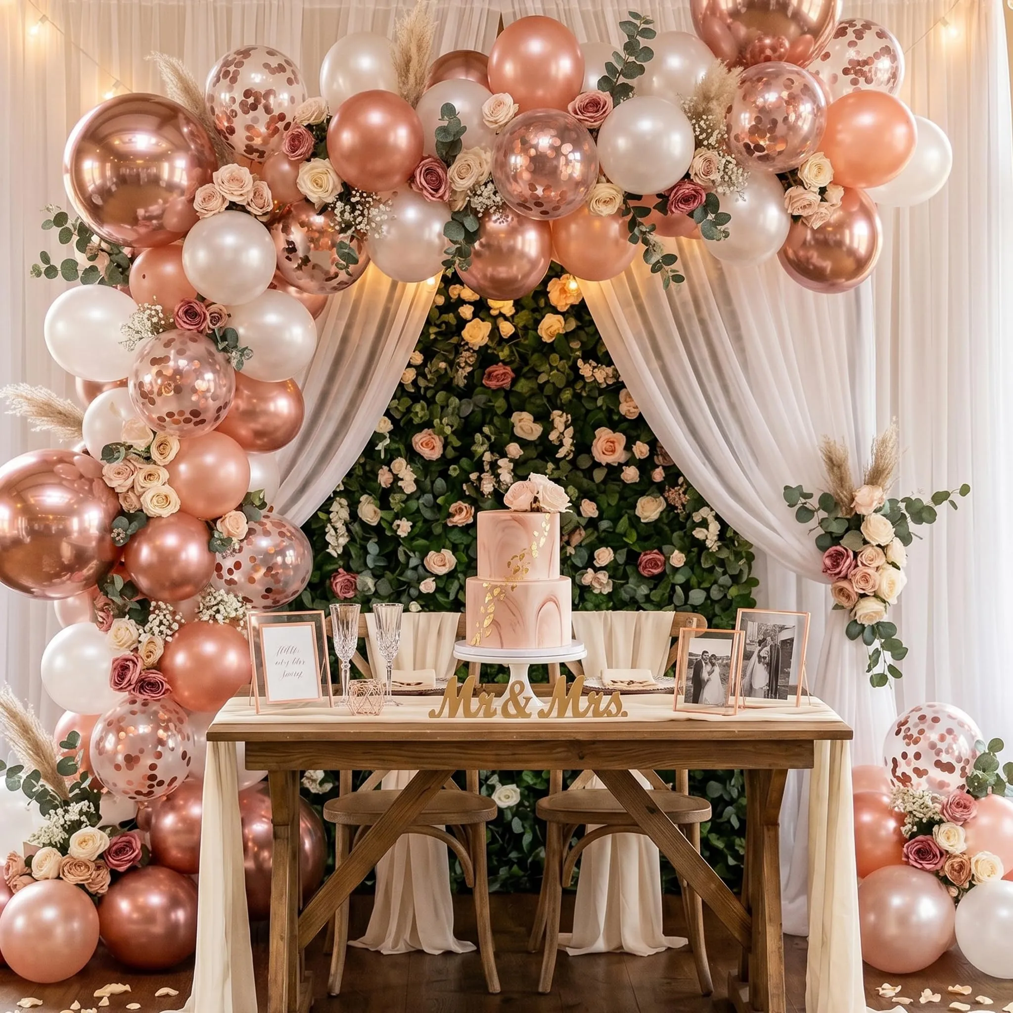 Netnology Palloncini Rosa Gold e Bianchi, 68 Pezzi, 12 Pollici - immagine 8