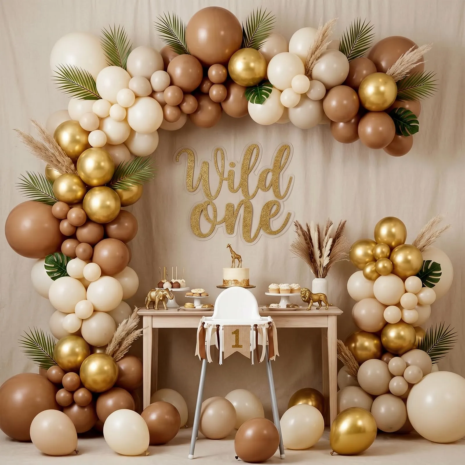 Netnology Palloncini Marrone, Oro e Beige, 68 Pezzi, 12 Pollici - immagine 5