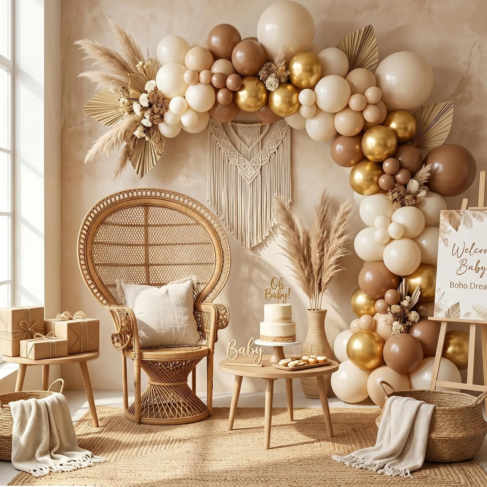 Netnology Palloncini Marrone, Oro e Beige, 68 Pezzi, 12 Pollici - immagine 6