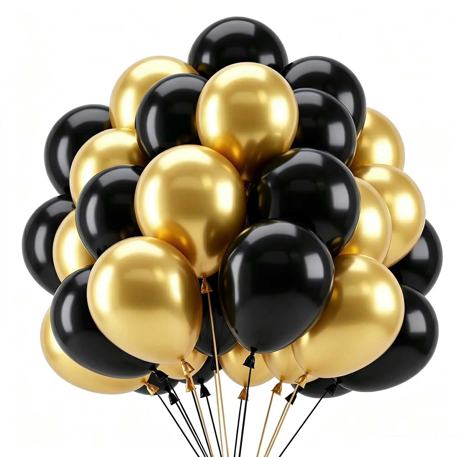 Netnology Palloncini Oro e Nero, 68 Pezzi, 12 Pollici - immagine 1