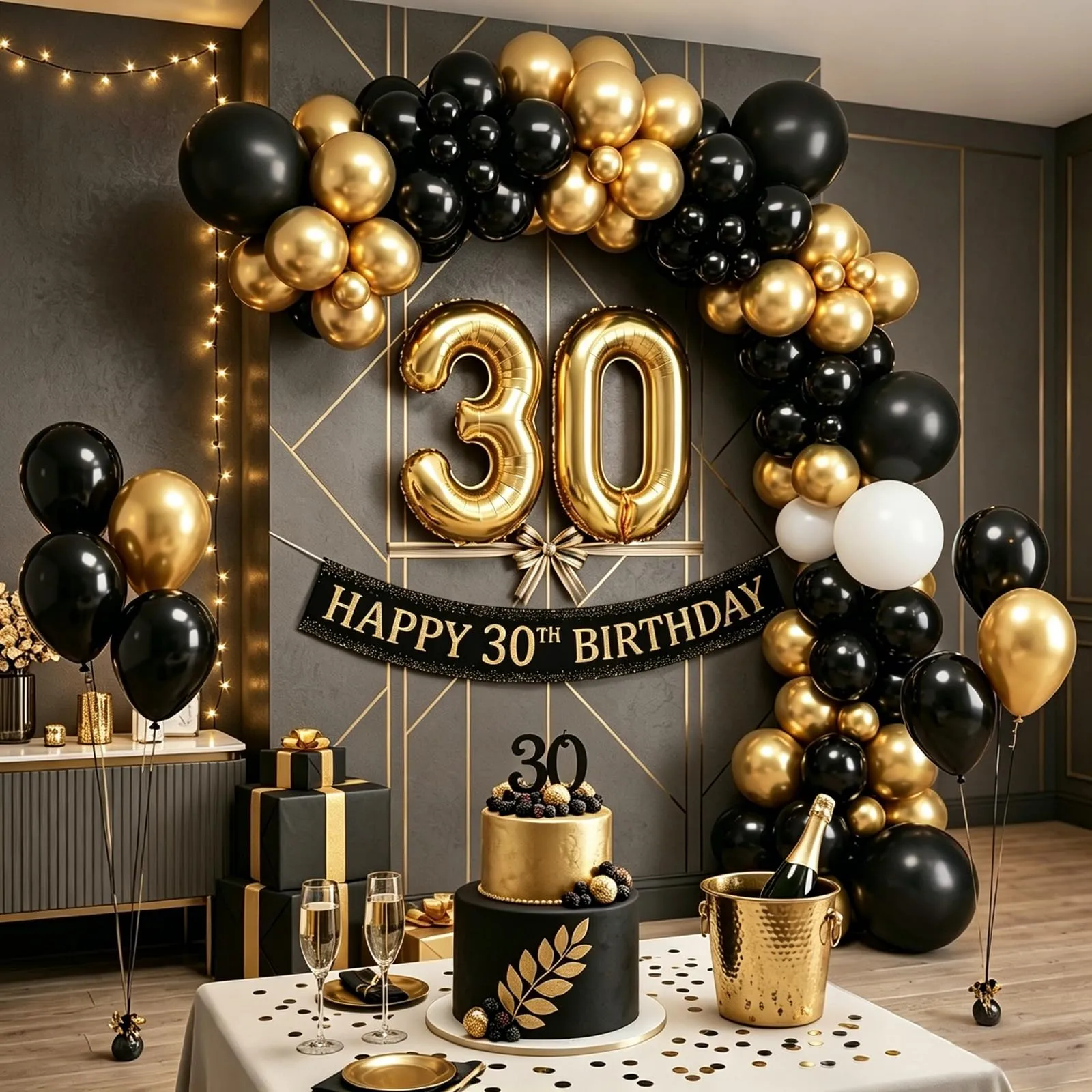 Netnology Palloncini Oro e Nero, 68 Pezzi, 12 Pollici - immagine 5