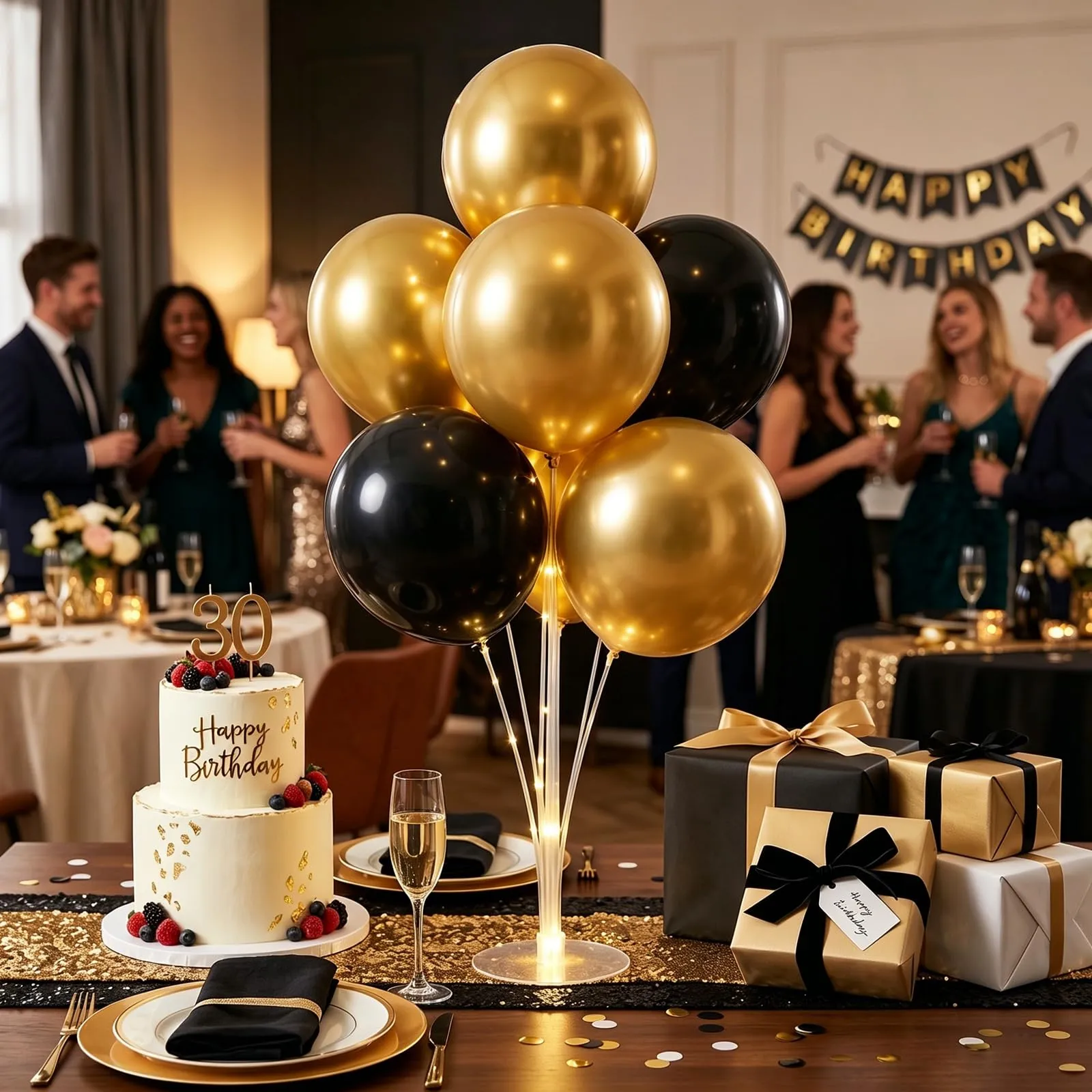 Netnology Palloncini Oro e Nero, 68 Pezzi, 12 Pollici - immagine 6