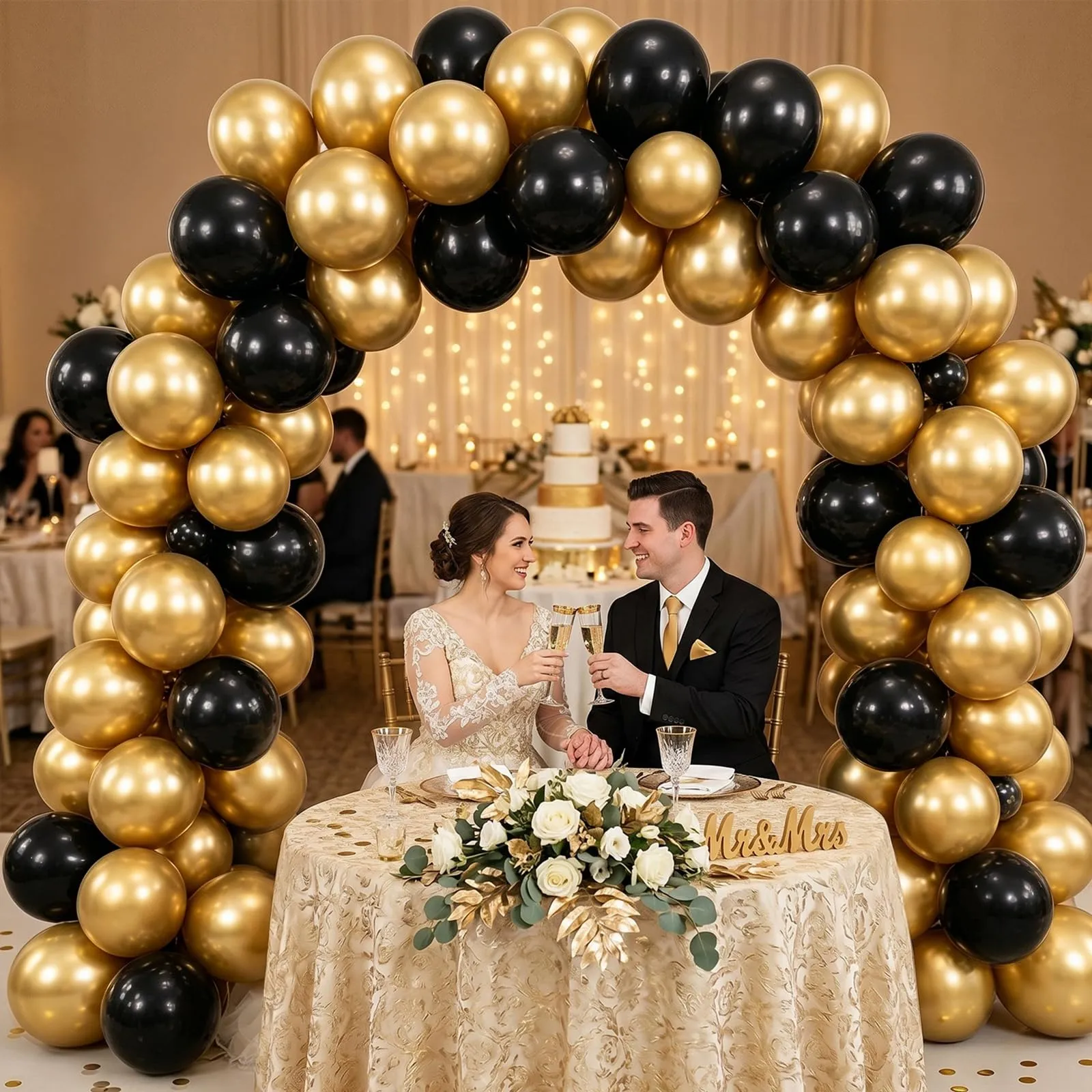 Netnology Palloncini Oro e Nero, 68 Pezzi, 12 Pollici - immagine 7