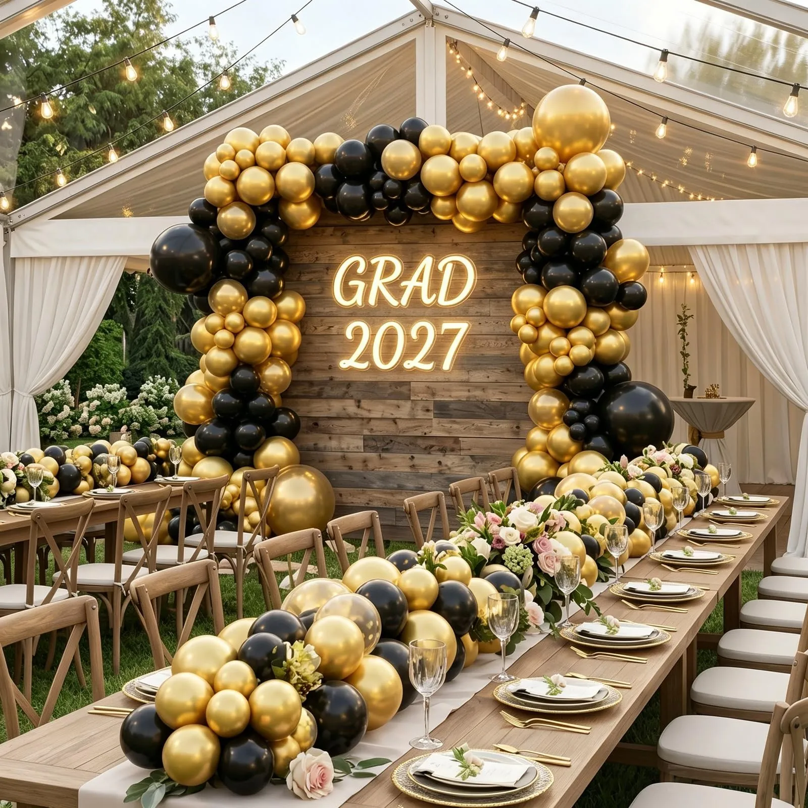 Netnology Palloncini Oro e Nero, 68 Pezzi, 12 Pollici - immagine 8