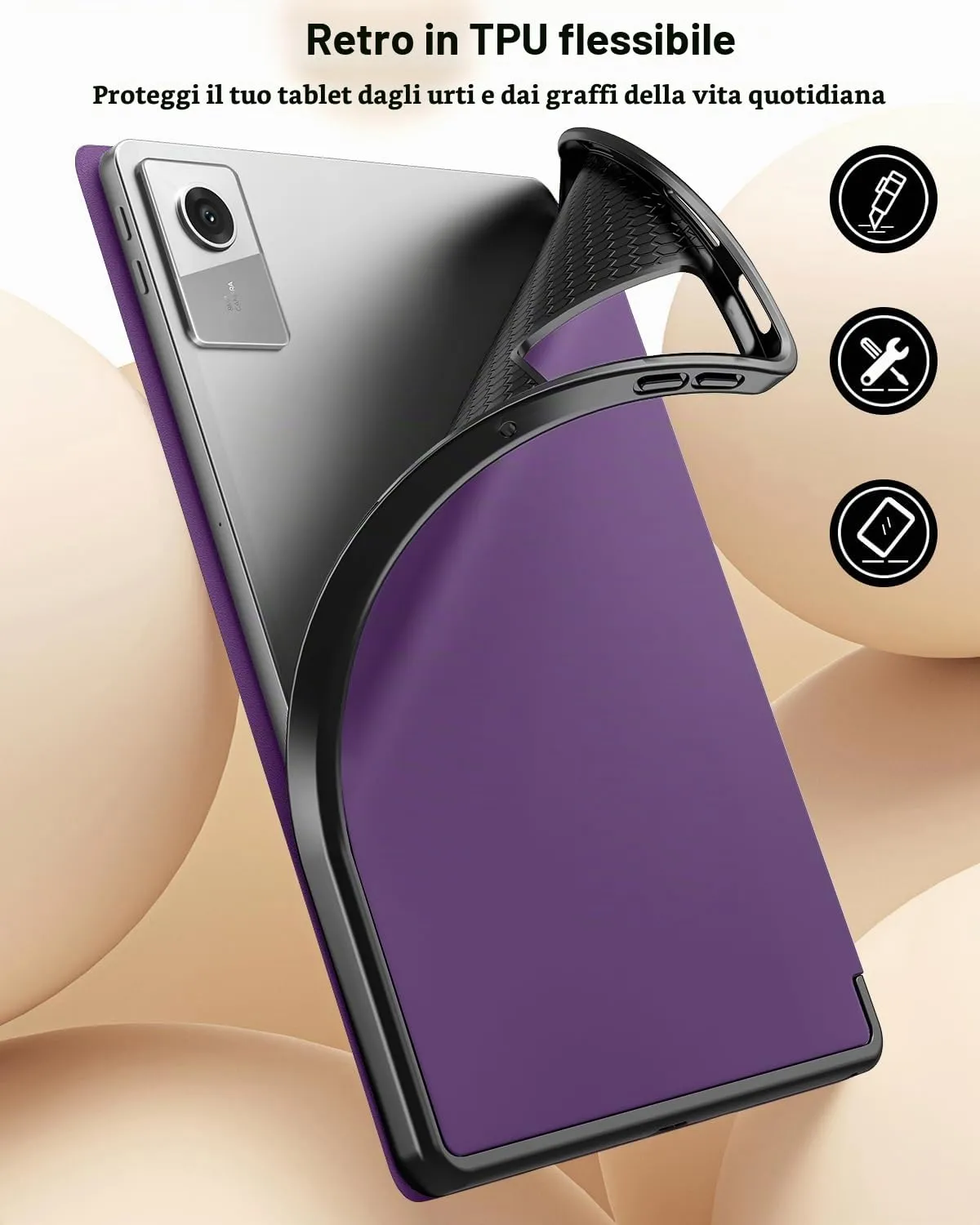 TiMOVO Cover per Lenovo Idea Tab 11 Pollici 2025 TB-336ZU/336FU, Viola Profondo - immagine 5