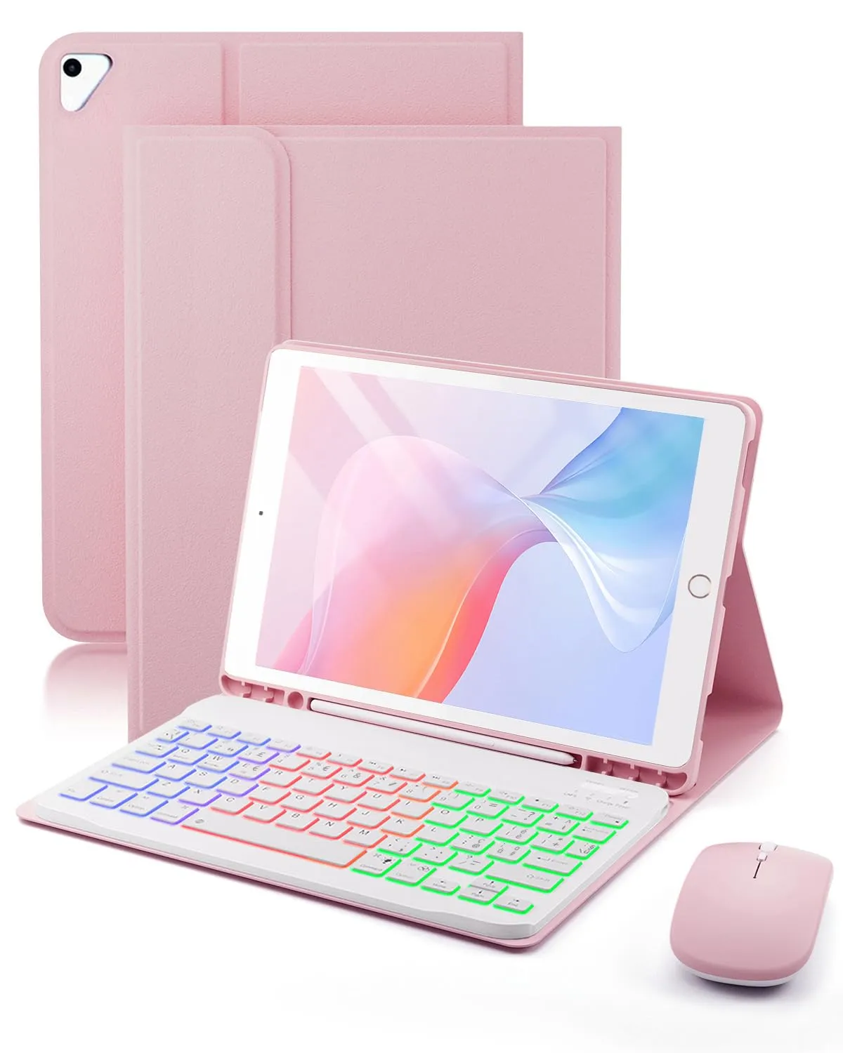 MicroTunk Keyboard Case with Bluetooth Backlit Keyboard and Mouse for iPad 6th Gen (2018), iPad 5th Gen (2017), iPad Pro 9.7 (2016), iPad Air 2 (2014), 9.7 Inch, Italian QWERTY - immagine 1