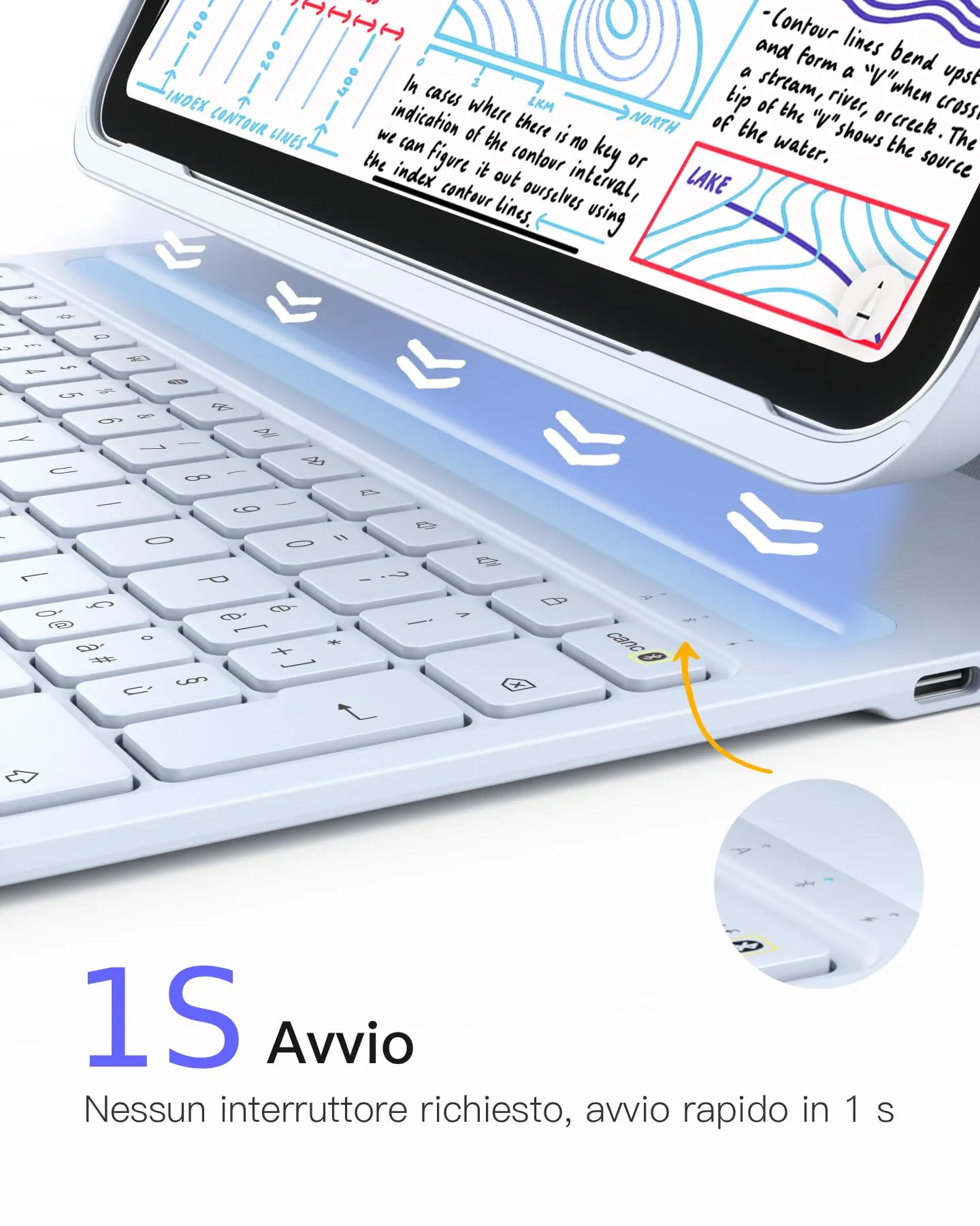 Inateck Custodia Tastiera per iPad A16/10a Gen, 427g - immagine 4