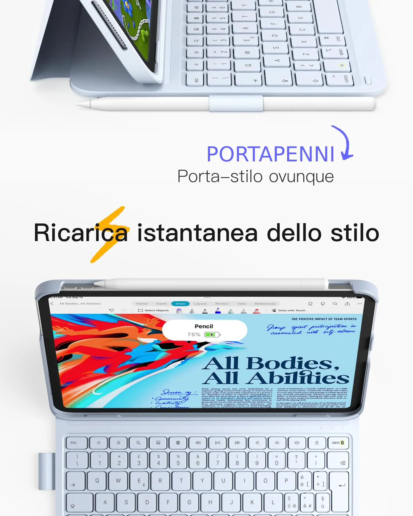 Inateck Custodia Tastiera per iPad A16/10a Gen, 427g - immagine 6