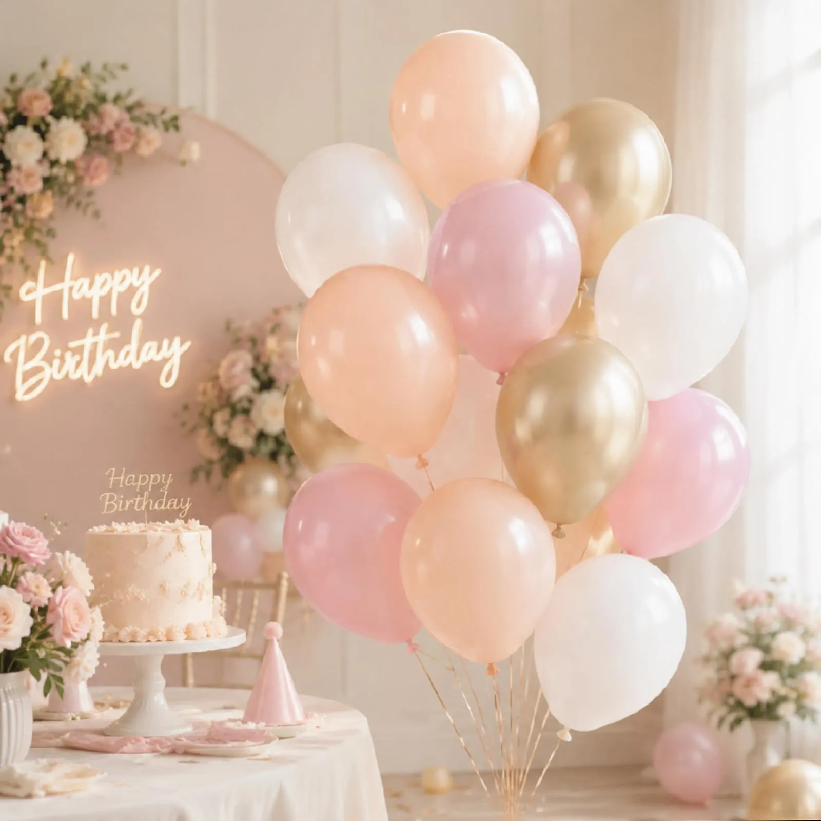 Netnology Palloncini Rosa Retrò e Oro, 68 Pezzi, 12 Pollici - immagine 4
