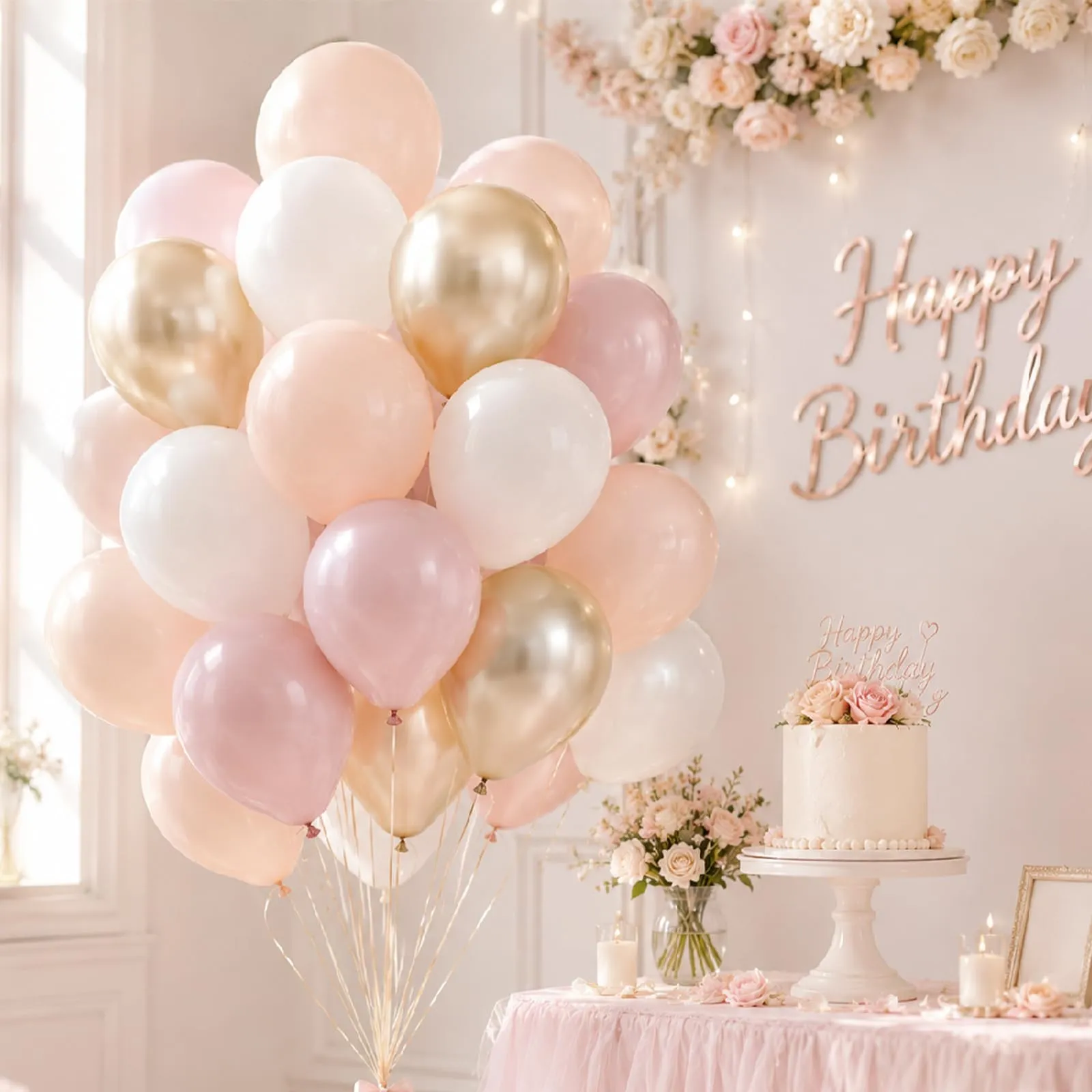 Netnology Palloncini Rosa Retrò e Oro, 68 Pezzi, 12 Pollici - immagine 8