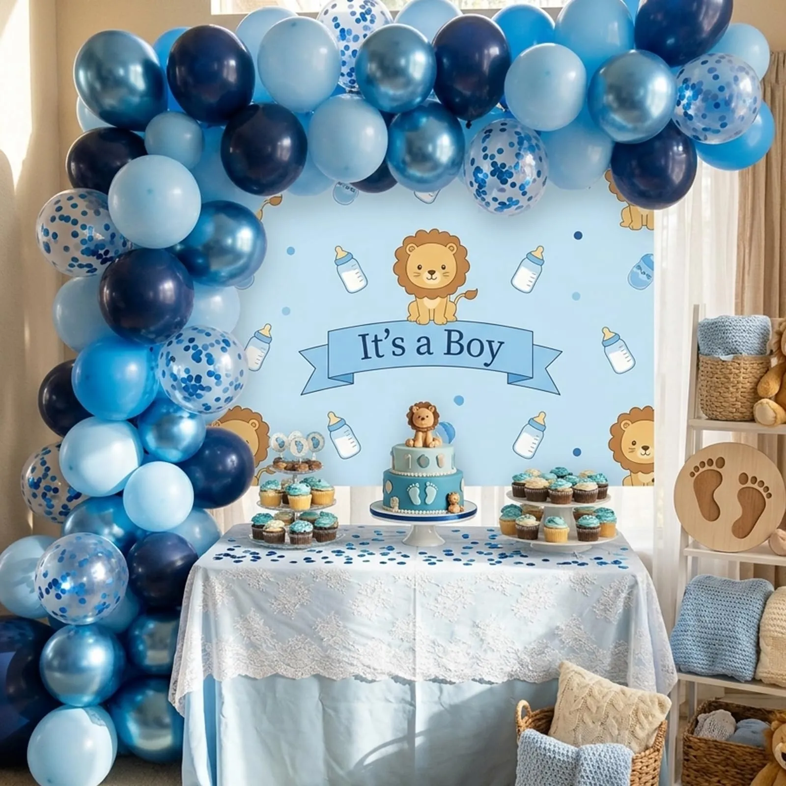 Netnology Palloncini Blu 68 Pezzi, 12 Pollici, Metallizzati e con Coriandoli - immagine 6