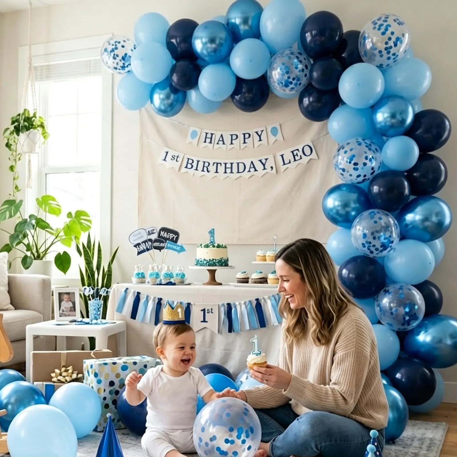 Netnology Palloncini Blu 68 Pezzi, 12 Pollici, Metallizzati e con Coriandoli - immagine 8