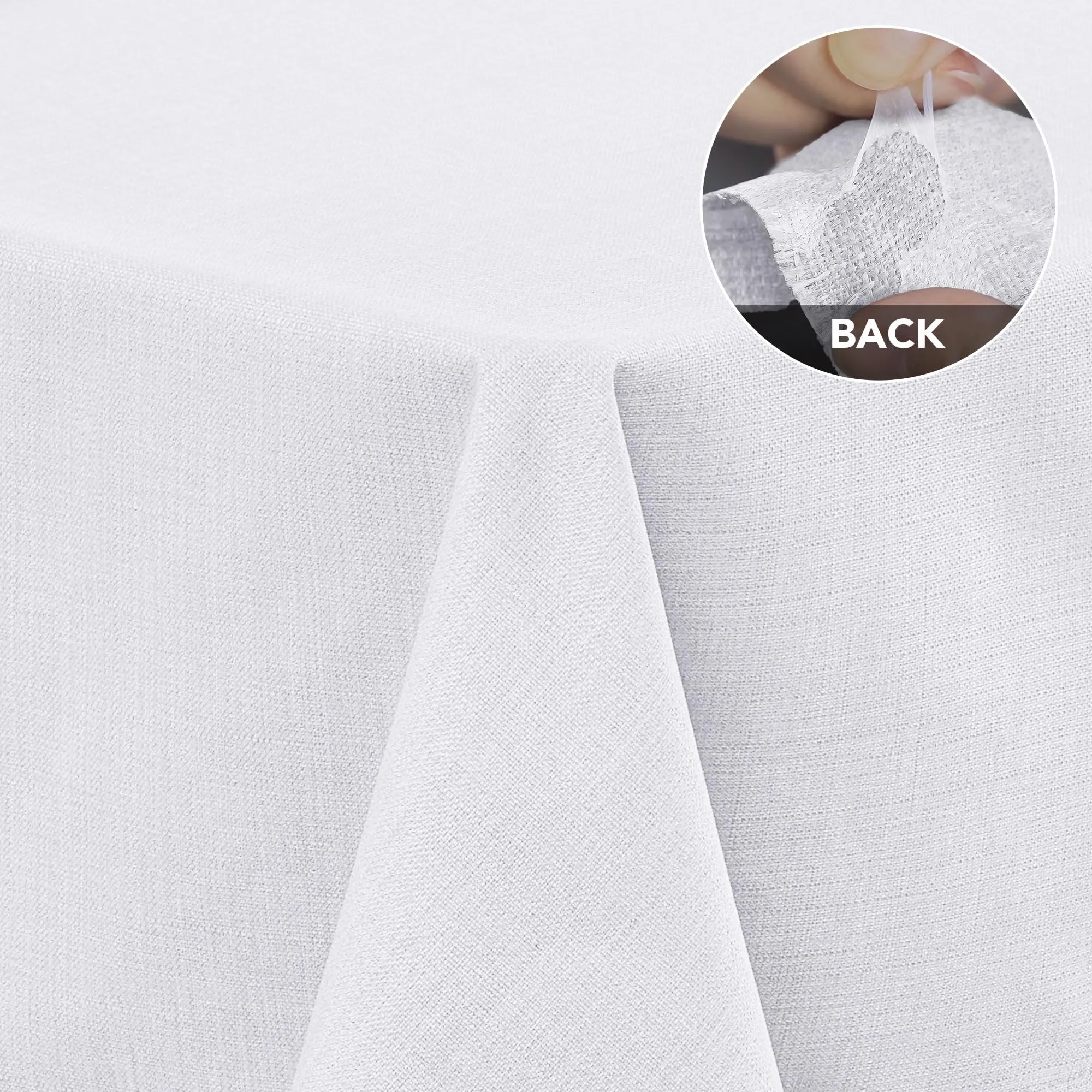 Deconovo Tovaglia Idrorepellente Effetto Lino, 150x300 cm, Bianco - immagine 2