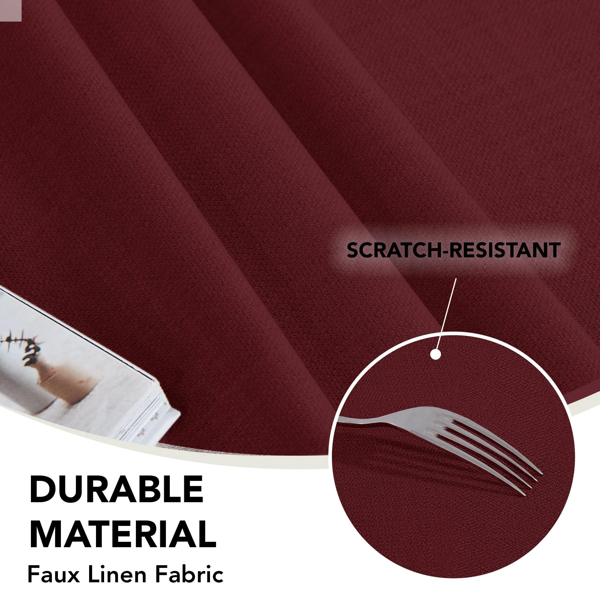 Deconovo Tovaglia Idrorepellente Effetto Lino, 150x300 cm, Rosso - immagine 6