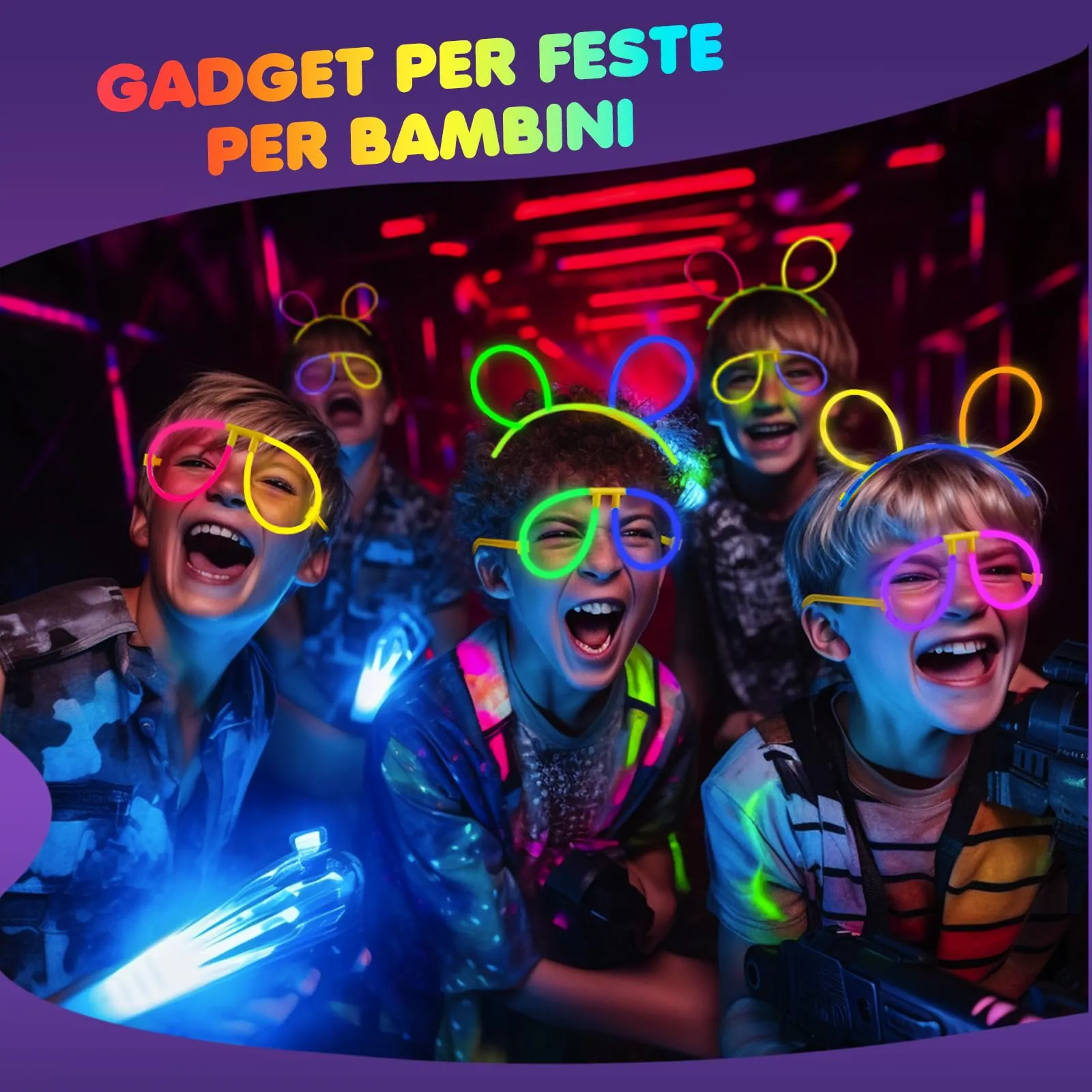 Ziitty Braccialetti Luminosi Fluorescenti Kit 252 Pezzi, 120 Glow Sticks e 132 Connettori per Bracciali e Occhiali - immagine 5