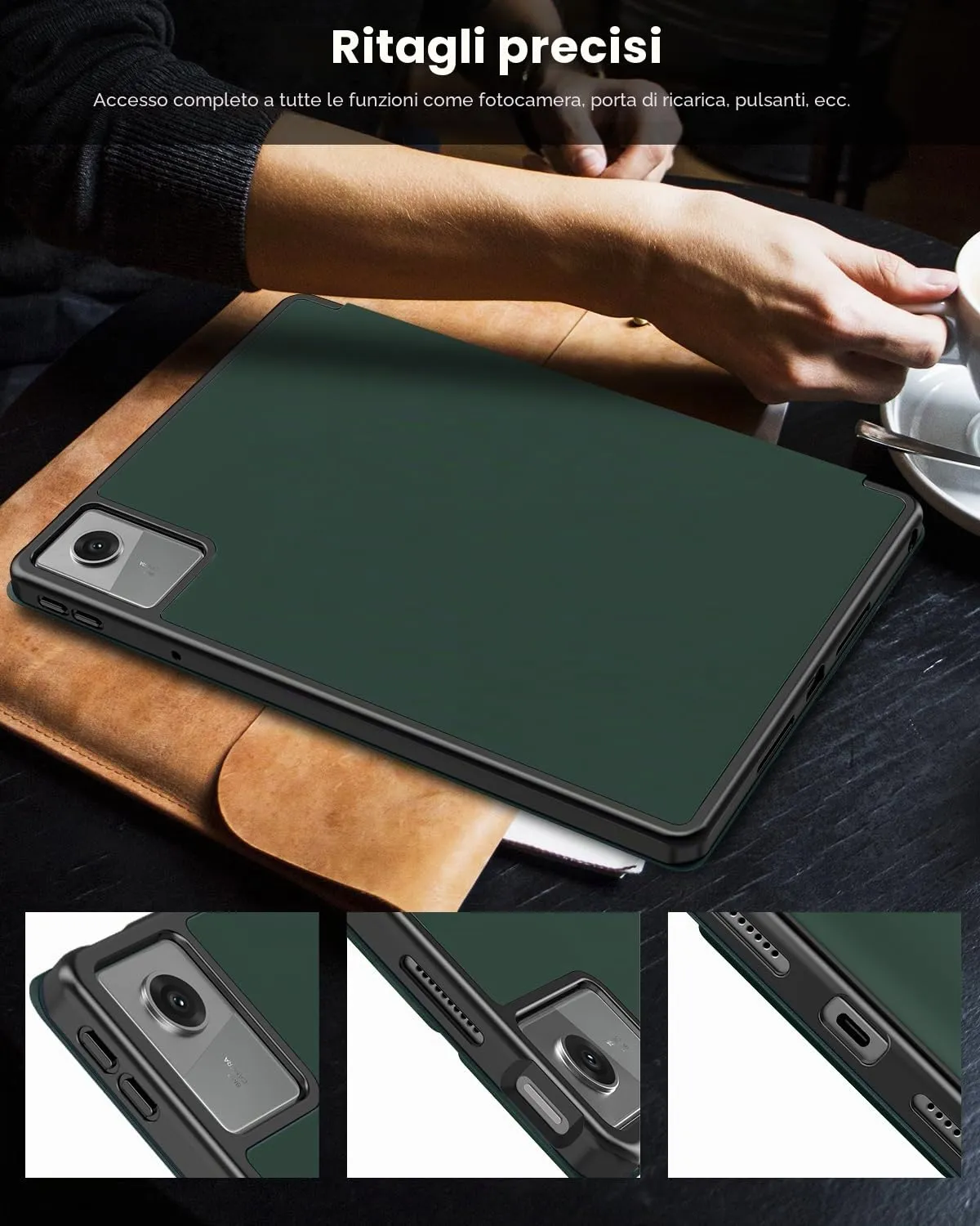 TiMOVO Cover per Lenovo Idea Tab 11 Pollici 2025 (TB-336ZU/336FU), Verde Notte - immagine 7