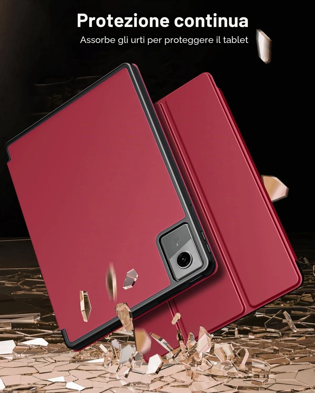 TiMOVO Cover per Lenovo Idea Tab 11 Pollici 2025 TB-336ZU/336FU, Vino Rosso - immagine 4