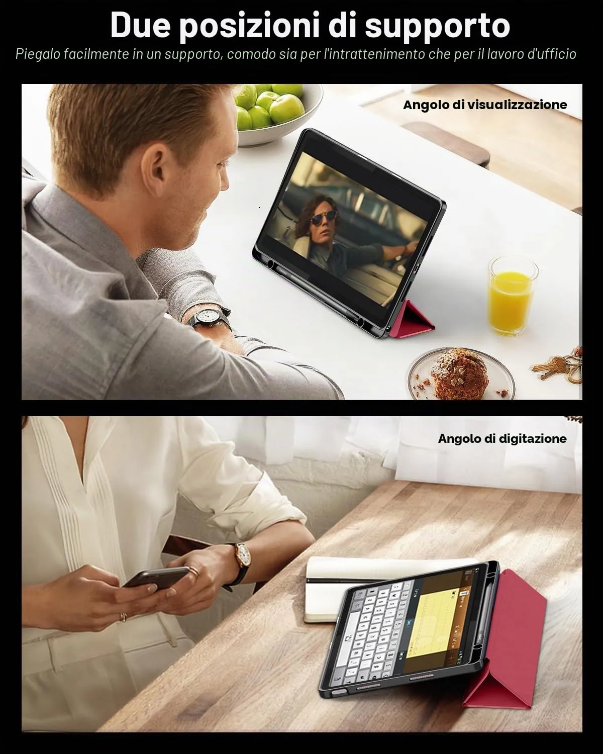 TiMOVO Cover per Lenovo Idea Tab 11 Pollici 2025 TB-336ZU/336FU, Vino Rosso - immagine 6