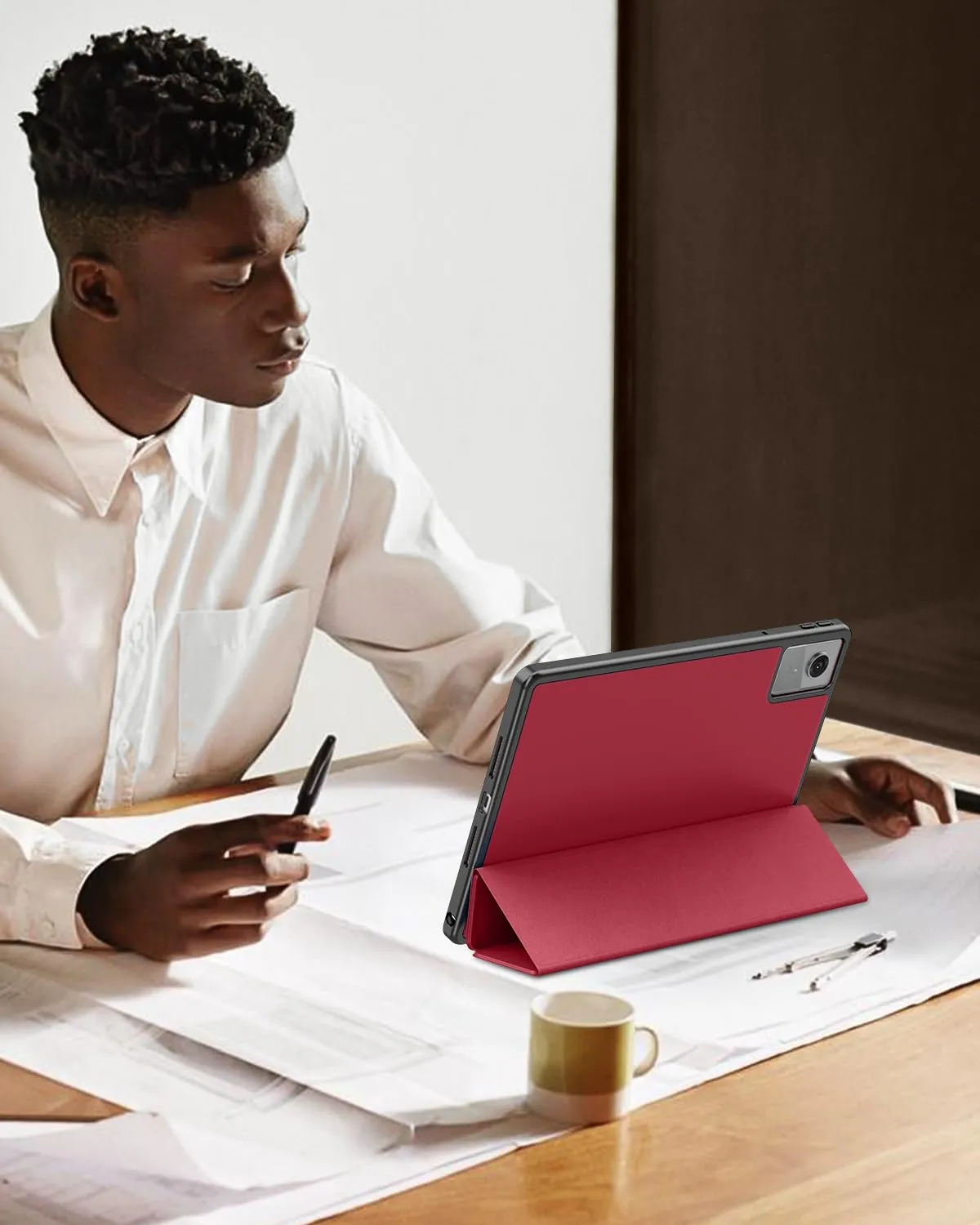 TiMOVO Cover per Lenovo Idea Tab 11 Pollici 2025 TB-336ZU/336FU, Vino Rosso - immagine 8