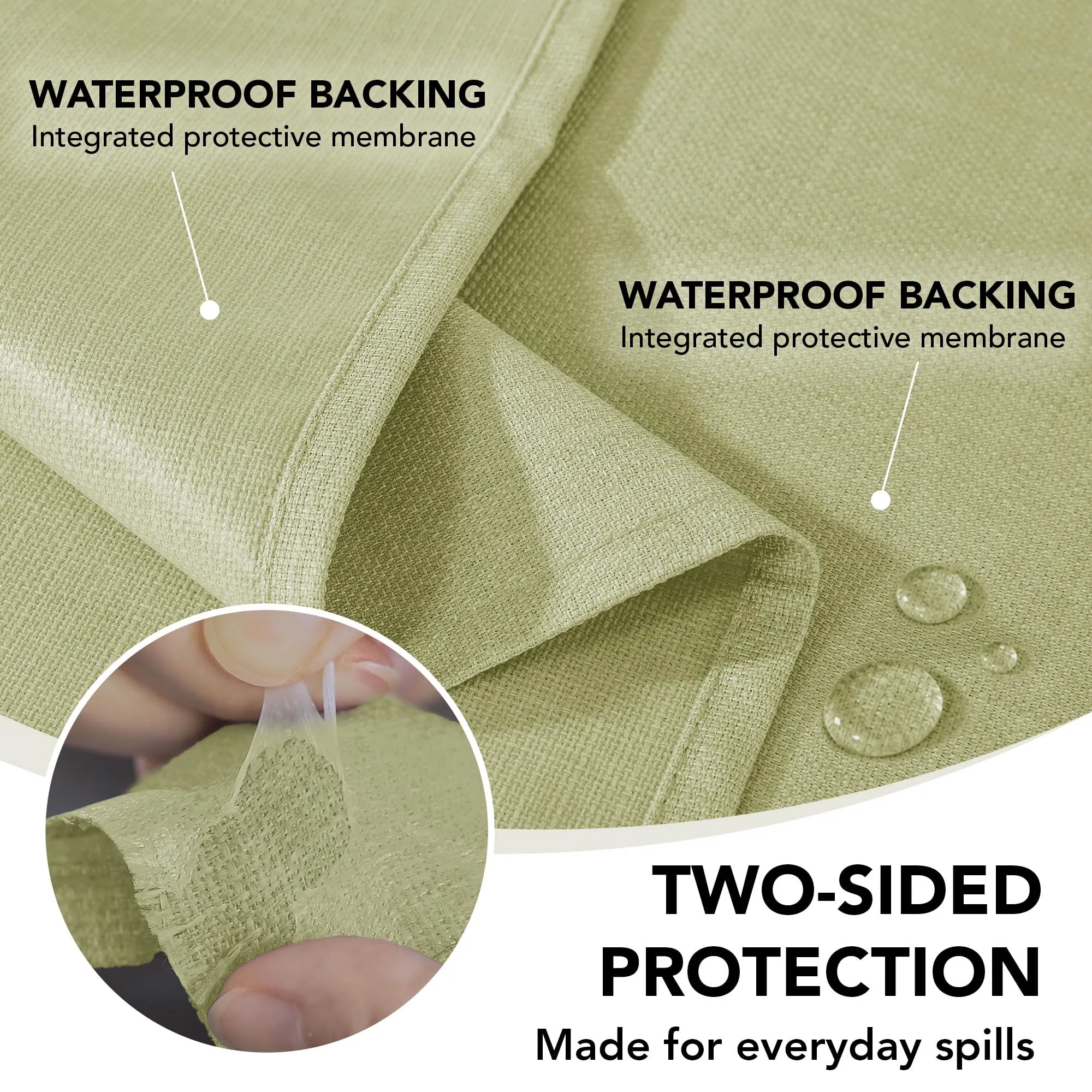Deconovo Tovaglia Idrorepellente Effetto Lino, 140x240 cm, Verde - immagine 4