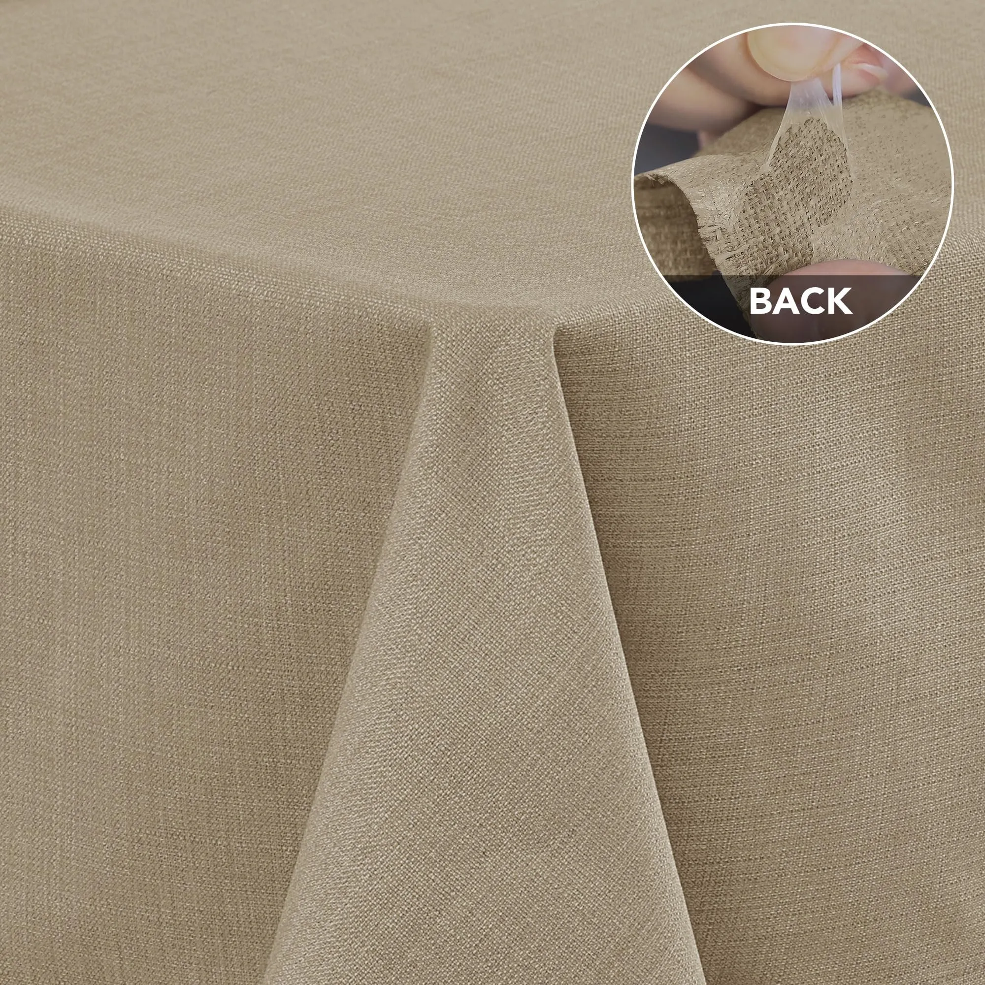 Deconovo Tovaglia Idrorepellente Effetto Lino, 130x160 cm, Marrone Scuro - immagine 3